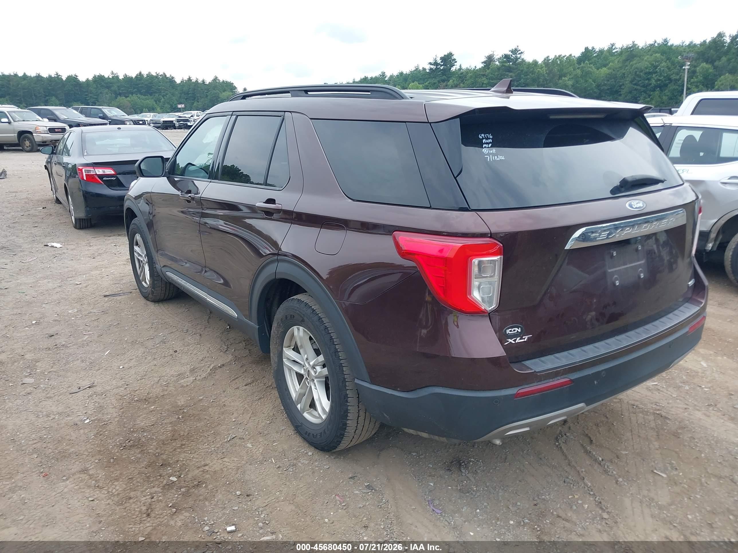 2020 Ford Explorer Xlt Red vin: 1FMSK8DH7LGA31593