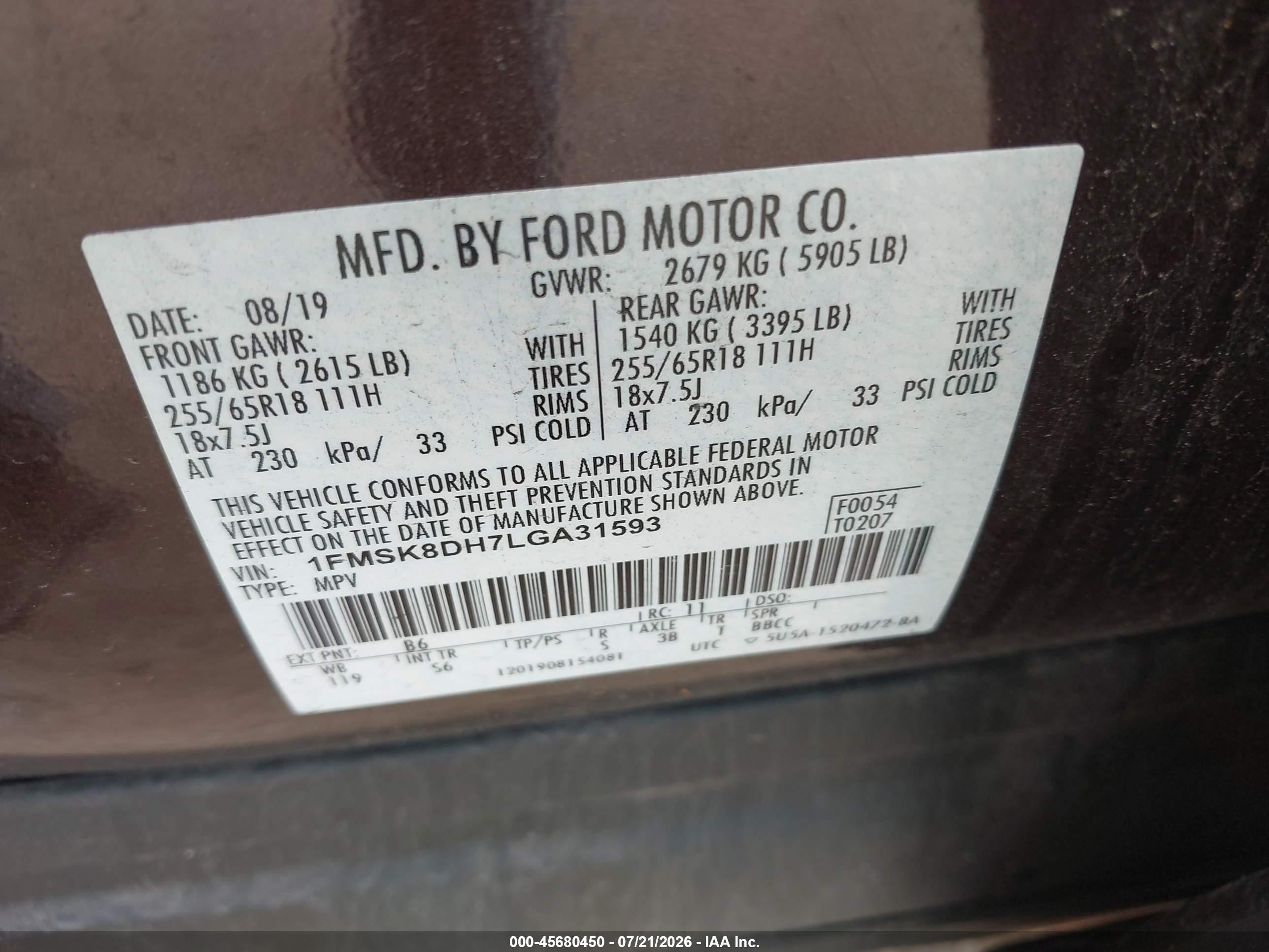 2020 Ford Explorer Xlt Red vin: 1FMSK8DH7LGA31593