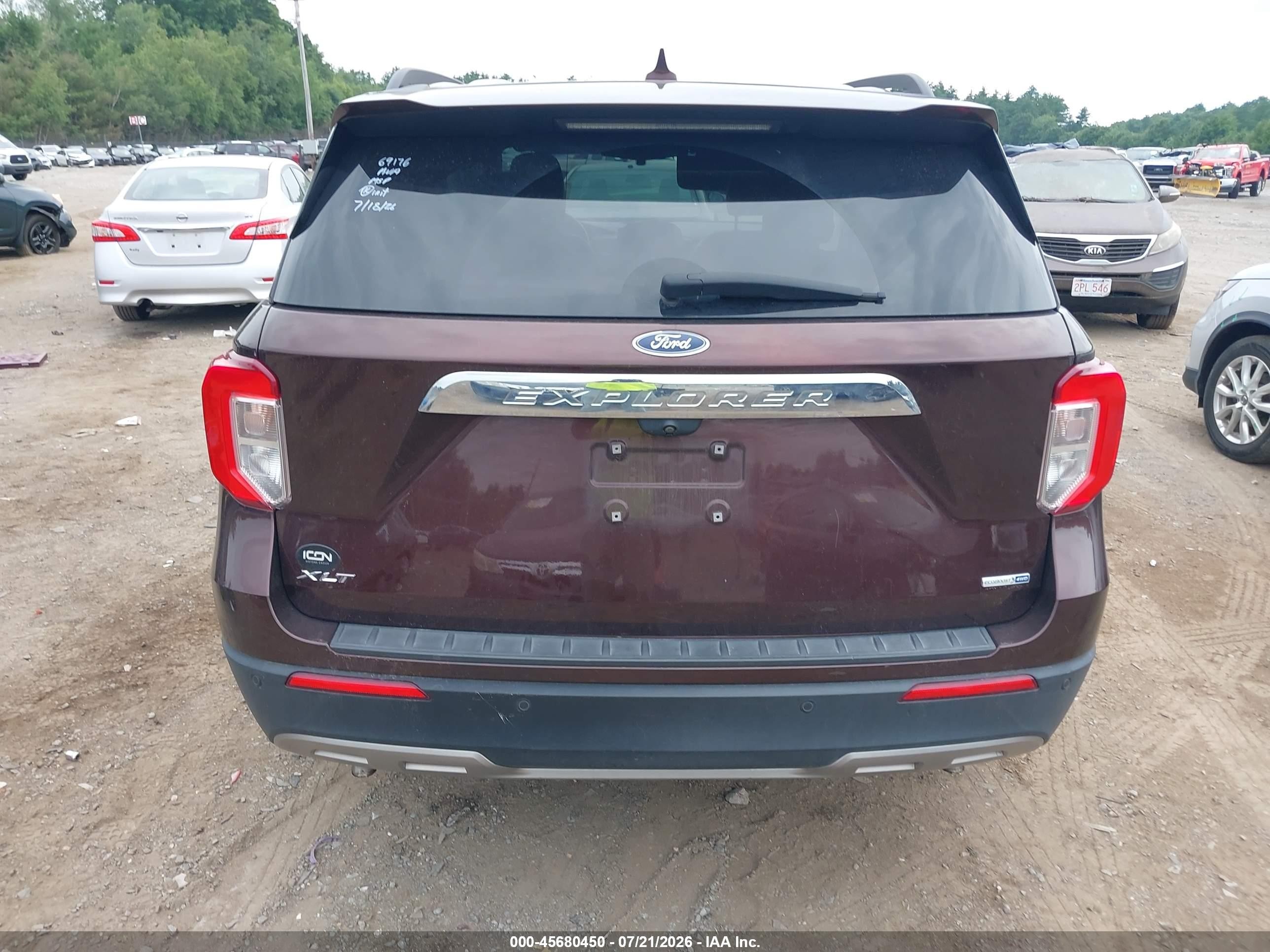 2020 Ford Explorer Xlt Red vin: 1FMSK8DH7LGA31593