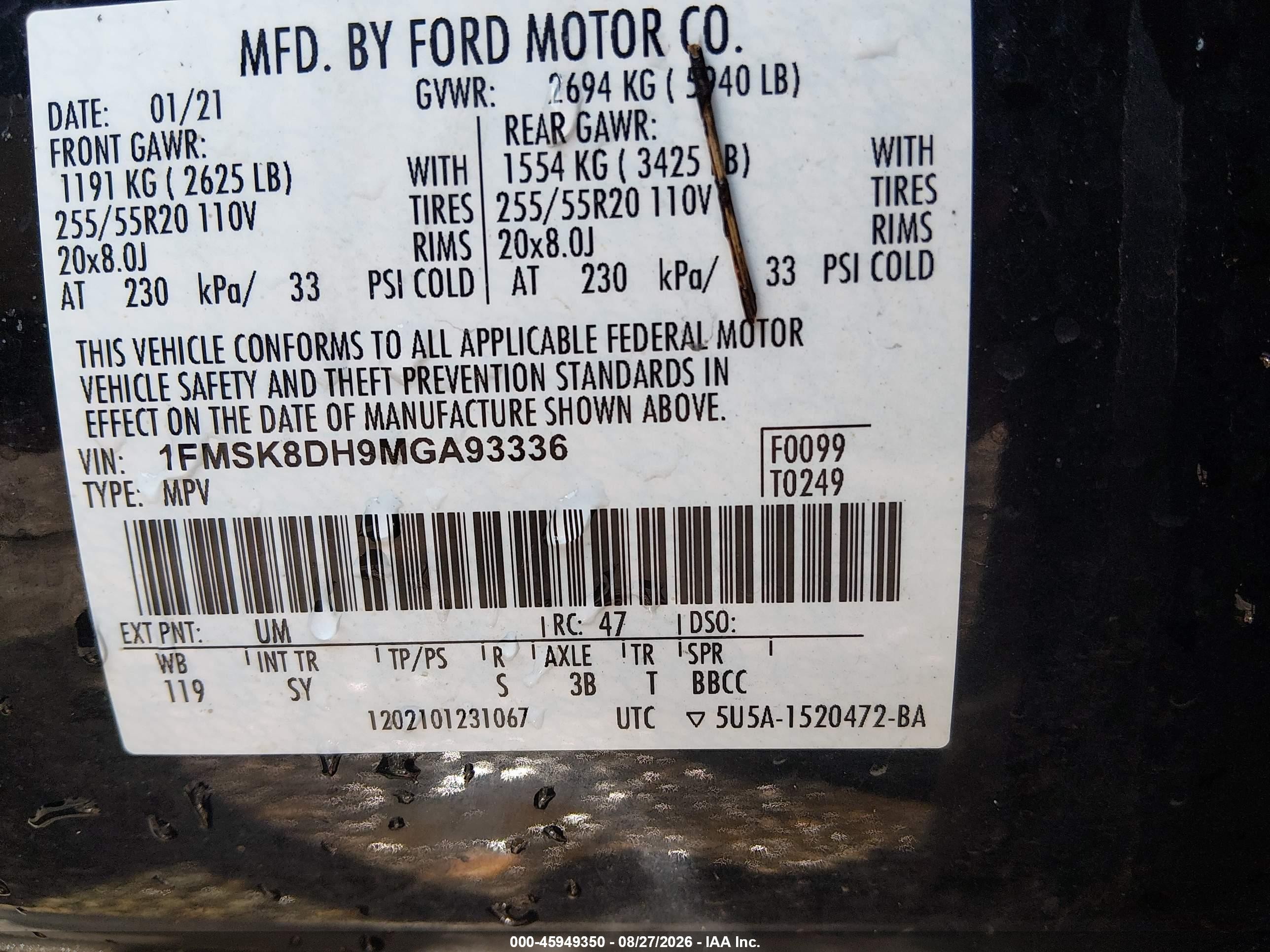 2021 Ford Explorer Xlt Black vin: 1FMSK8DH9MGA93336