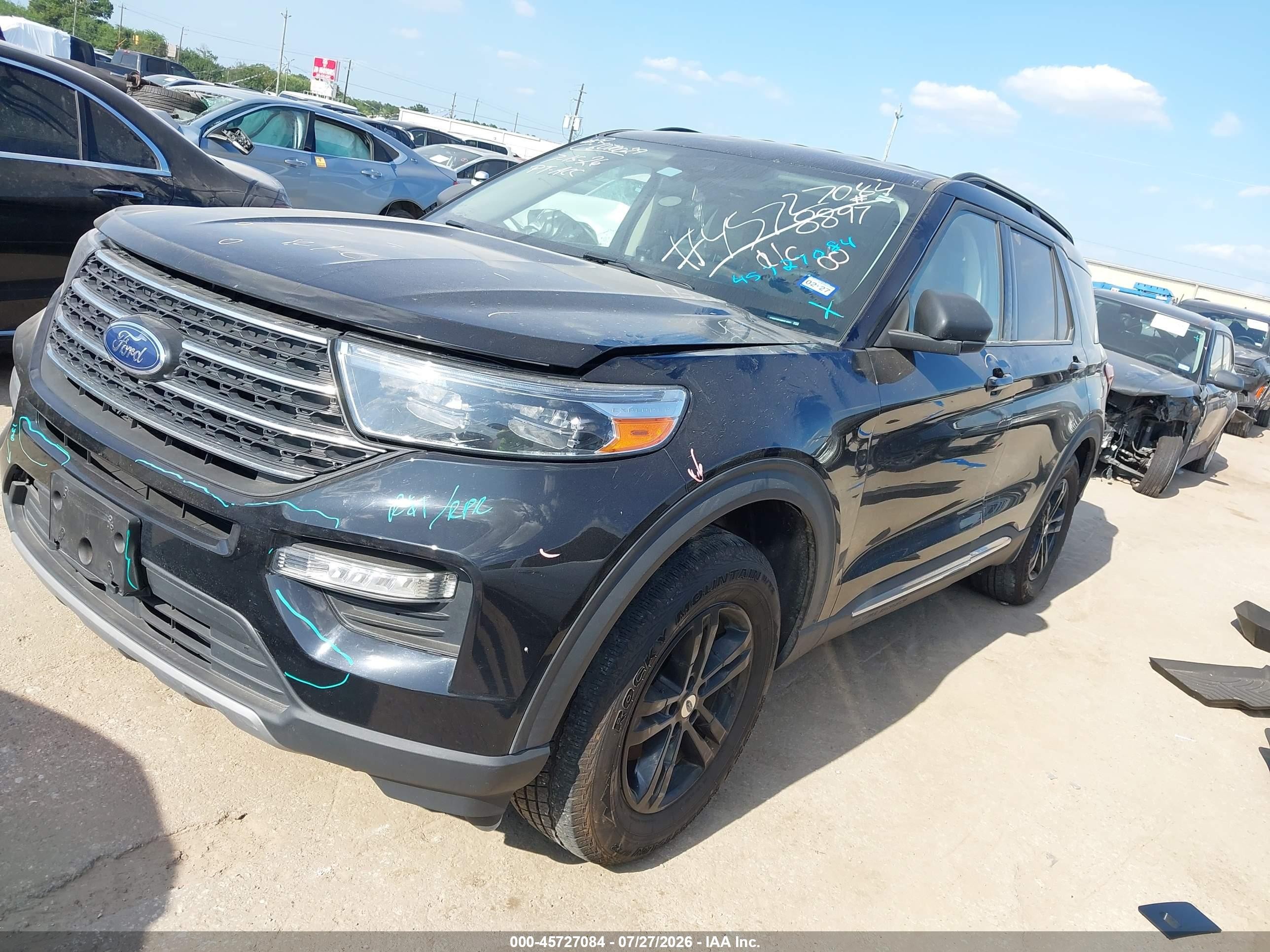 2022 Ford Explorer Xlt Black vin: 1FMSK8DH9NGB18897