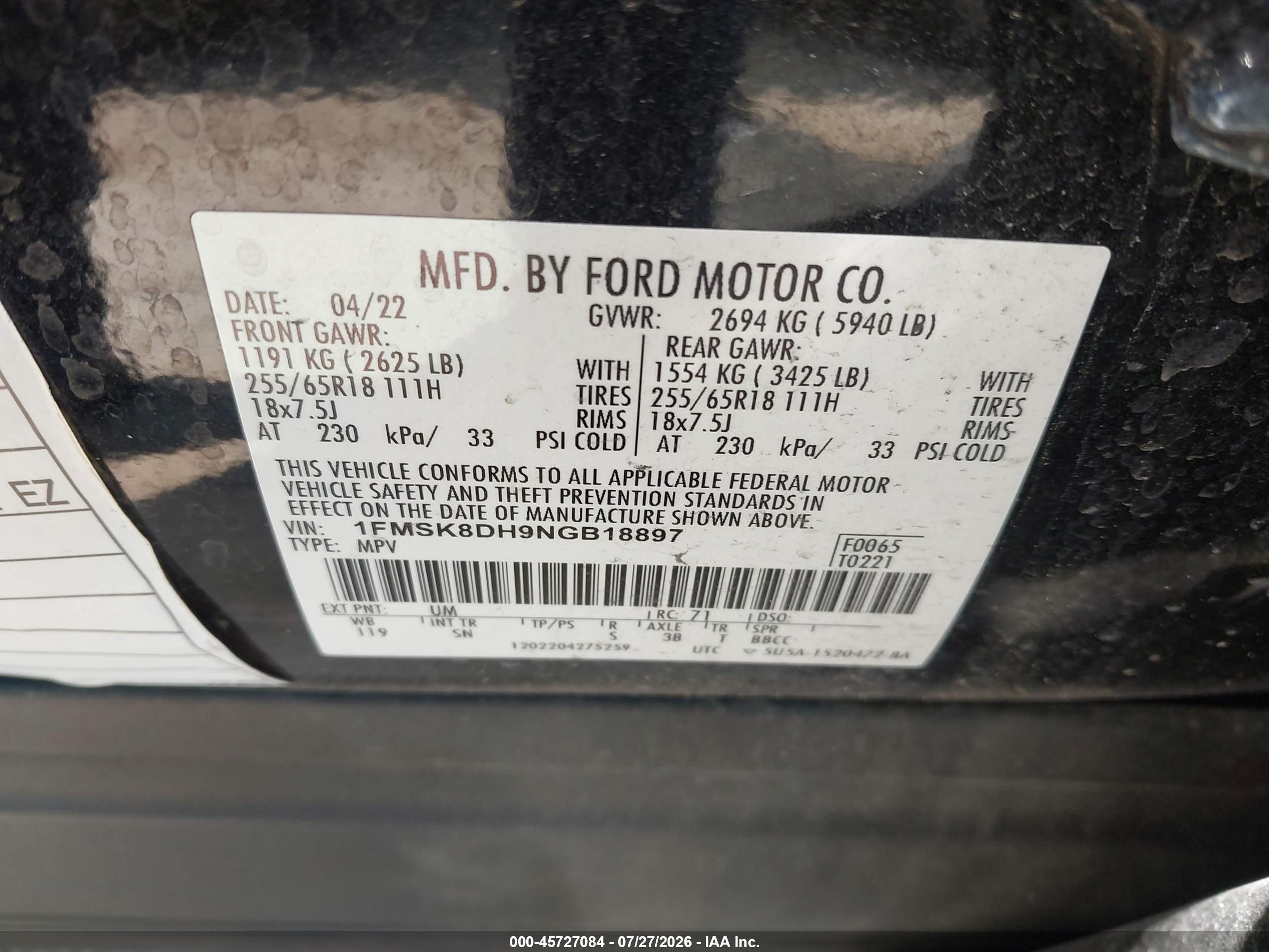 2022 Ford Explorer Xlt Black vin: 1FMSK8DH9NGB18897