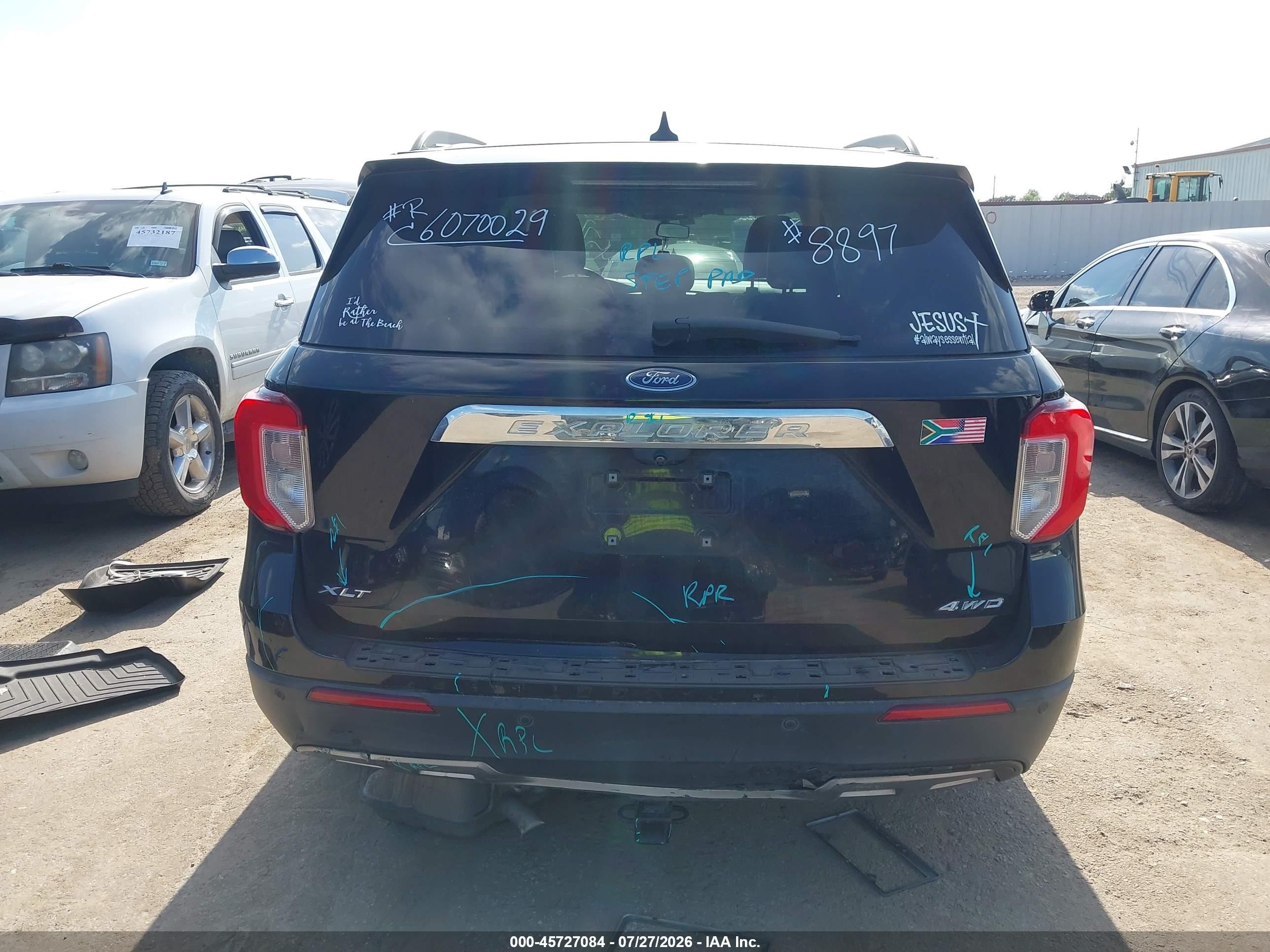 2022 Ford Explorer Xlt Black vin: 1FMSK8DH9NGB18897