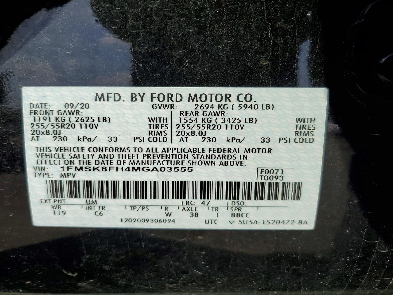 2021 Ford Explorer Limited Black vin: 1FMSK8FH4MGA03555