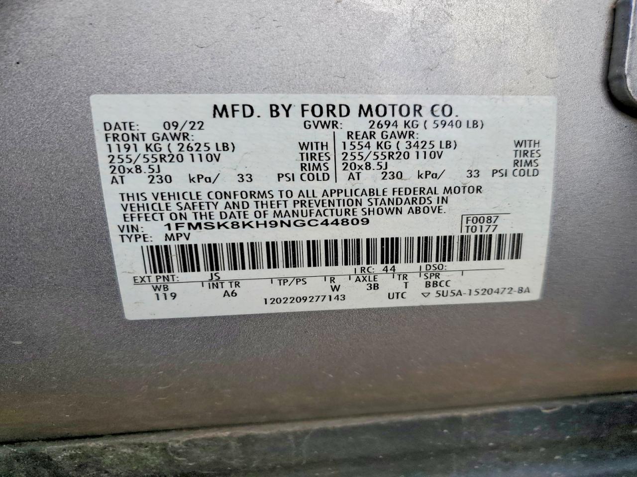2022 Ford Explorer St-line Silver vin: 1FMSK8KH9NGC44809