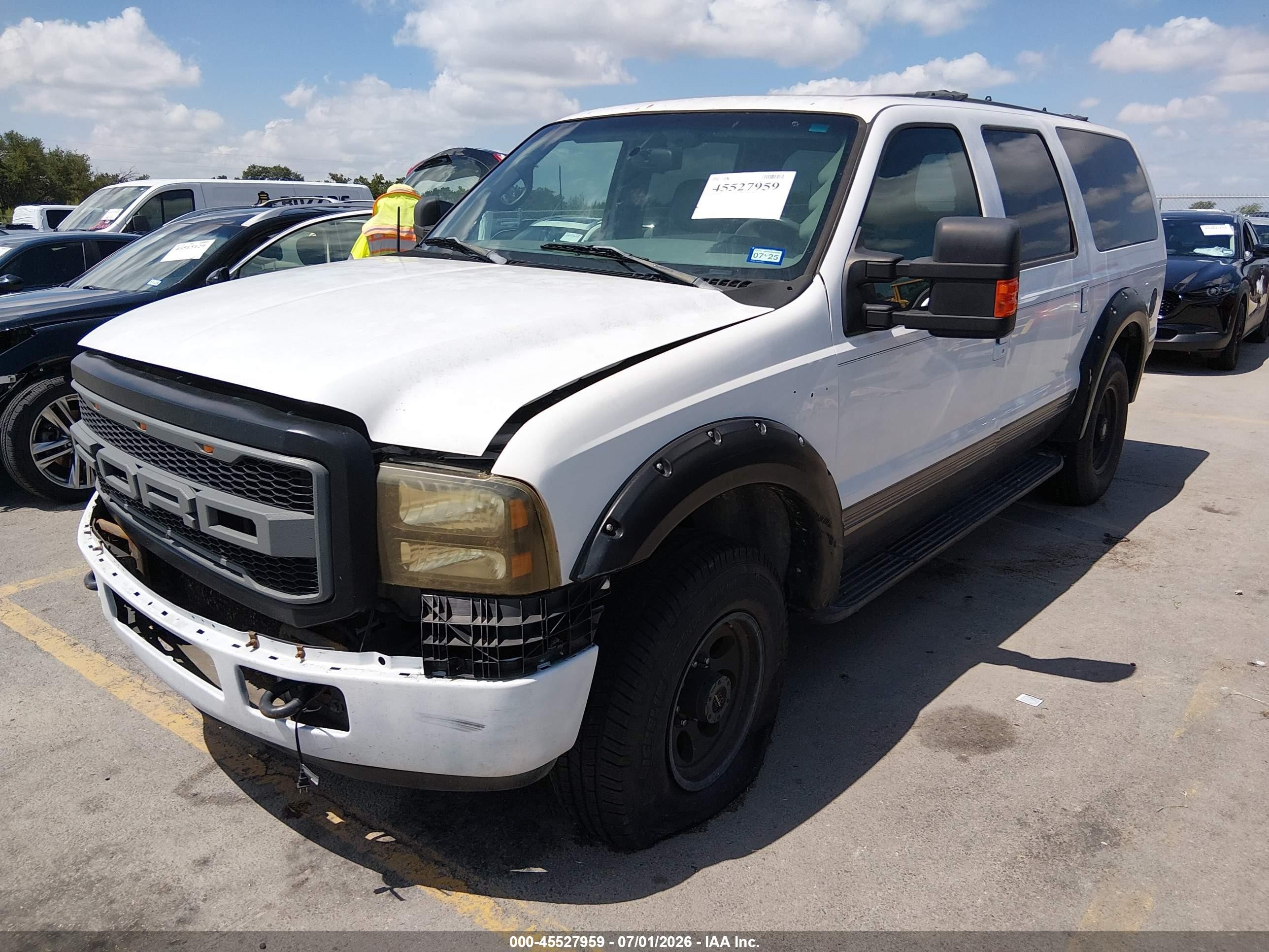 2002 Ford Excursion Xlt White vin: 1FMSU41F42EB66093