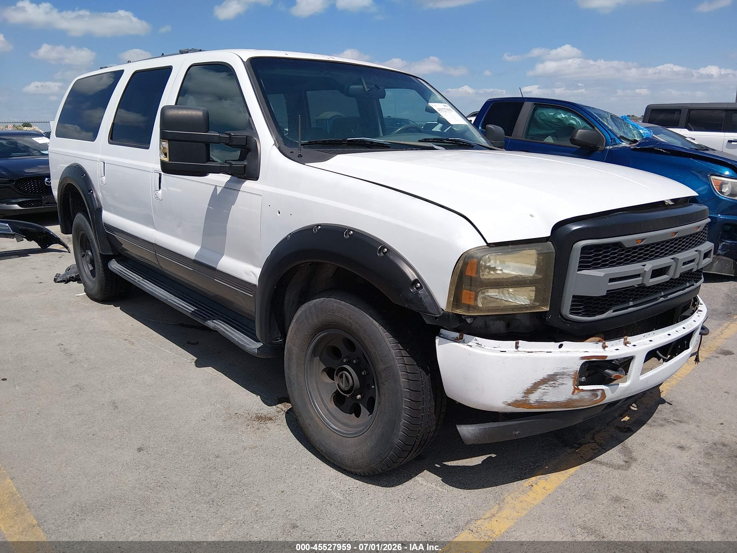 2002 Ford Excursion Xlt White vin: 1FMSU41F42EB66093