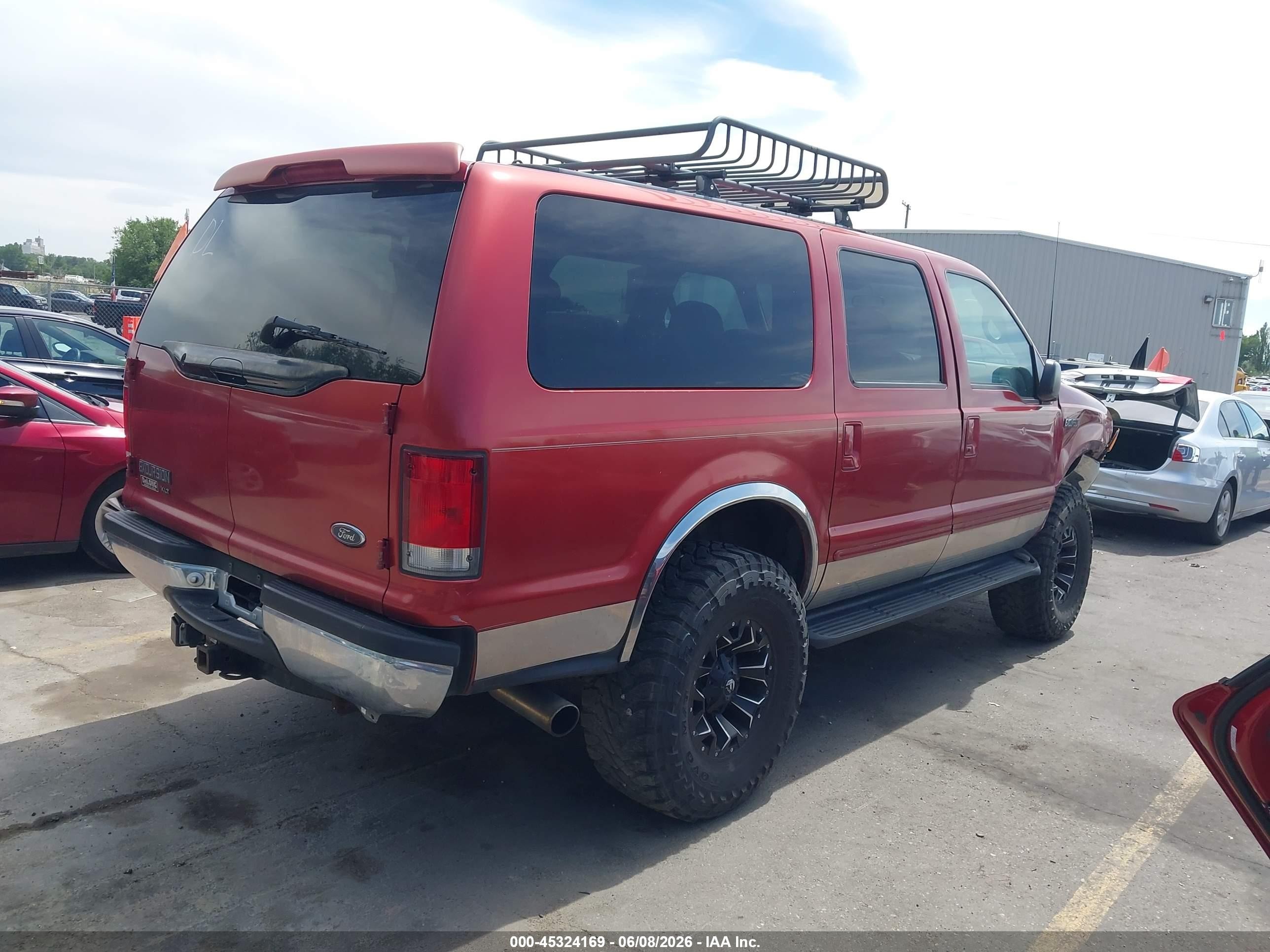 2000 Ford Excursion Xlt Красный vin: 1FMSU41F8YED60019