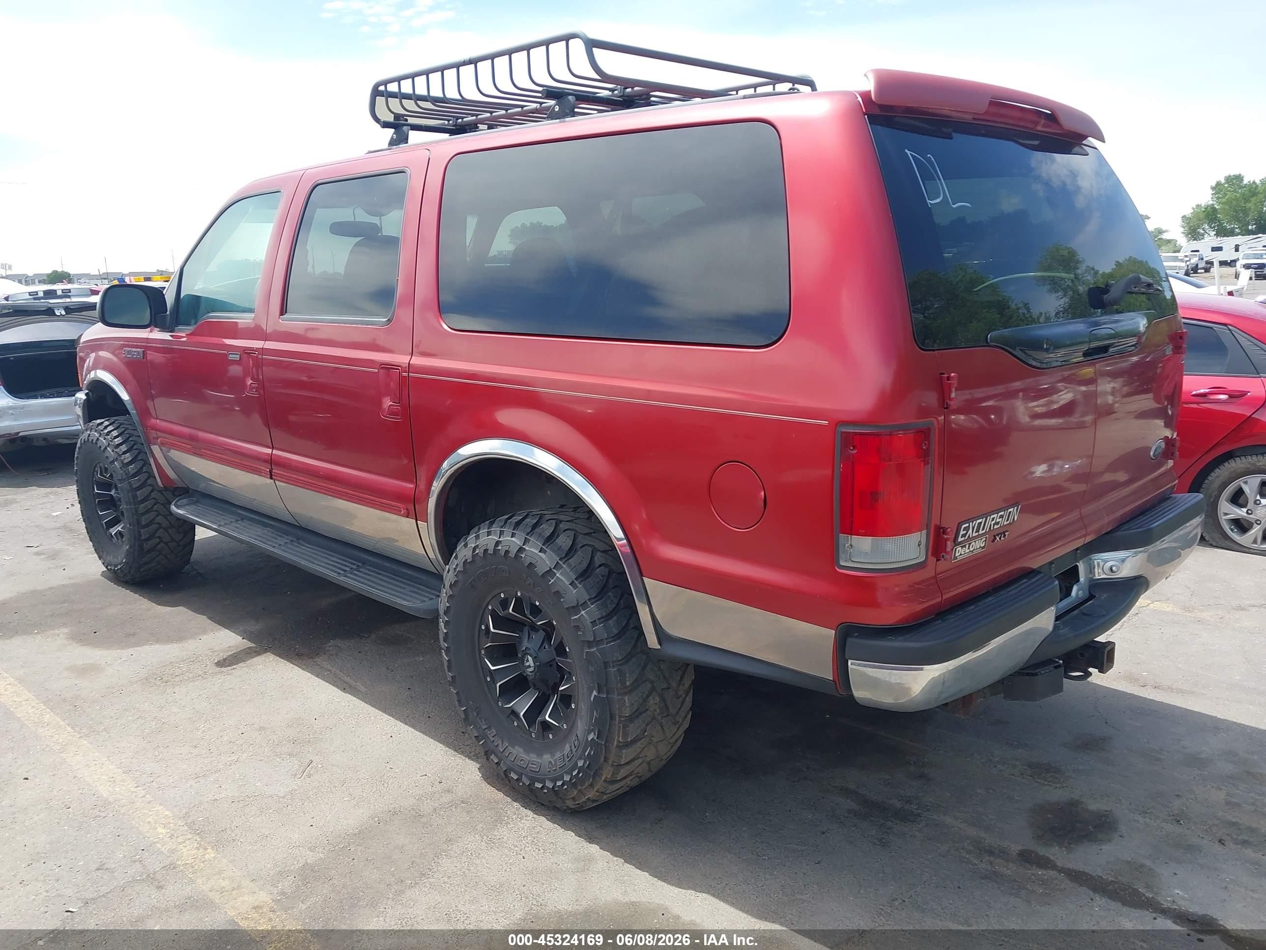 2000 Ford Excursion Xlt Красный vin: 1FMSU41F8YED60019