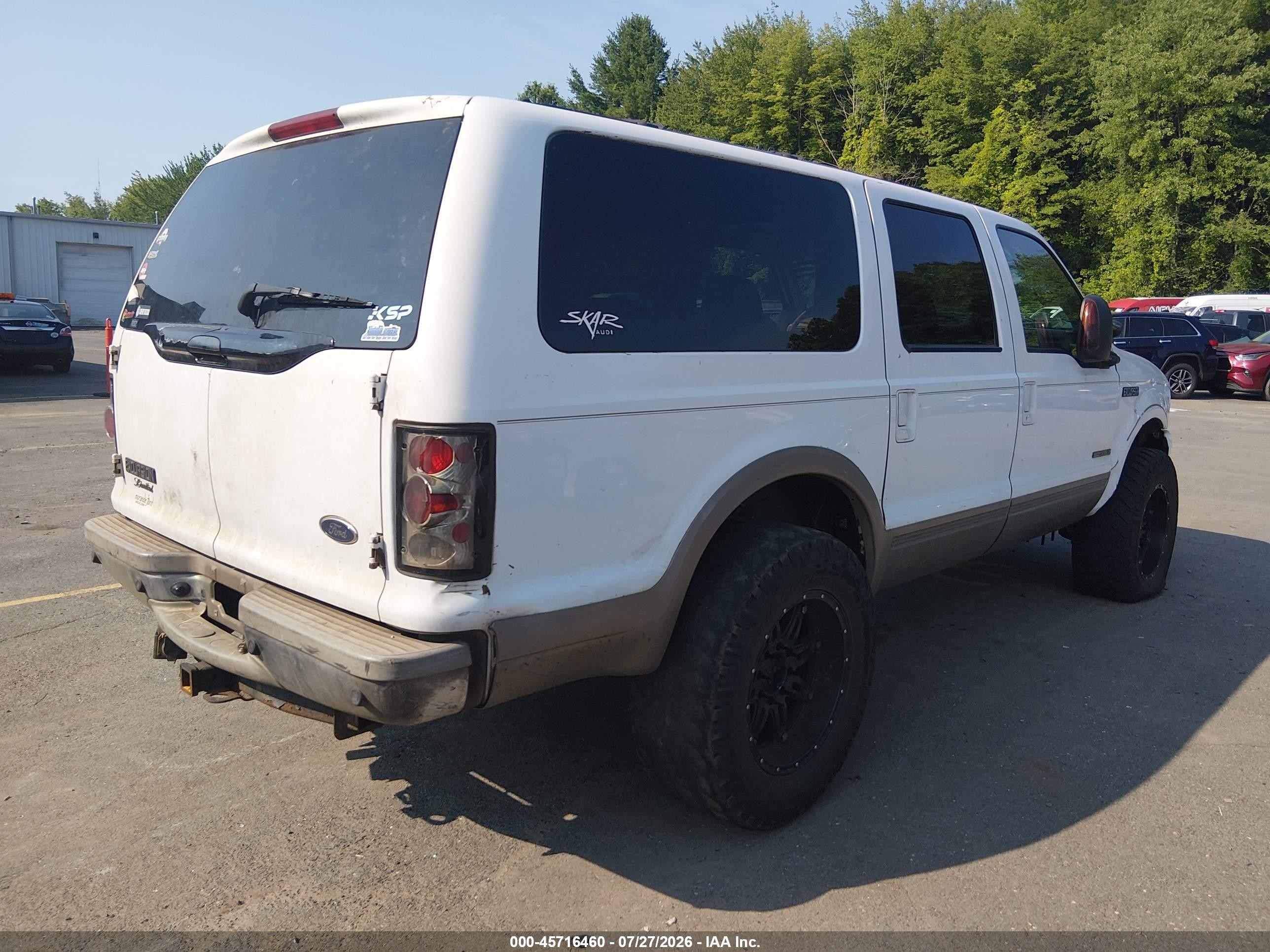 2001 Ford Excursion Limited White vin: 1FMSU43F11ED73097