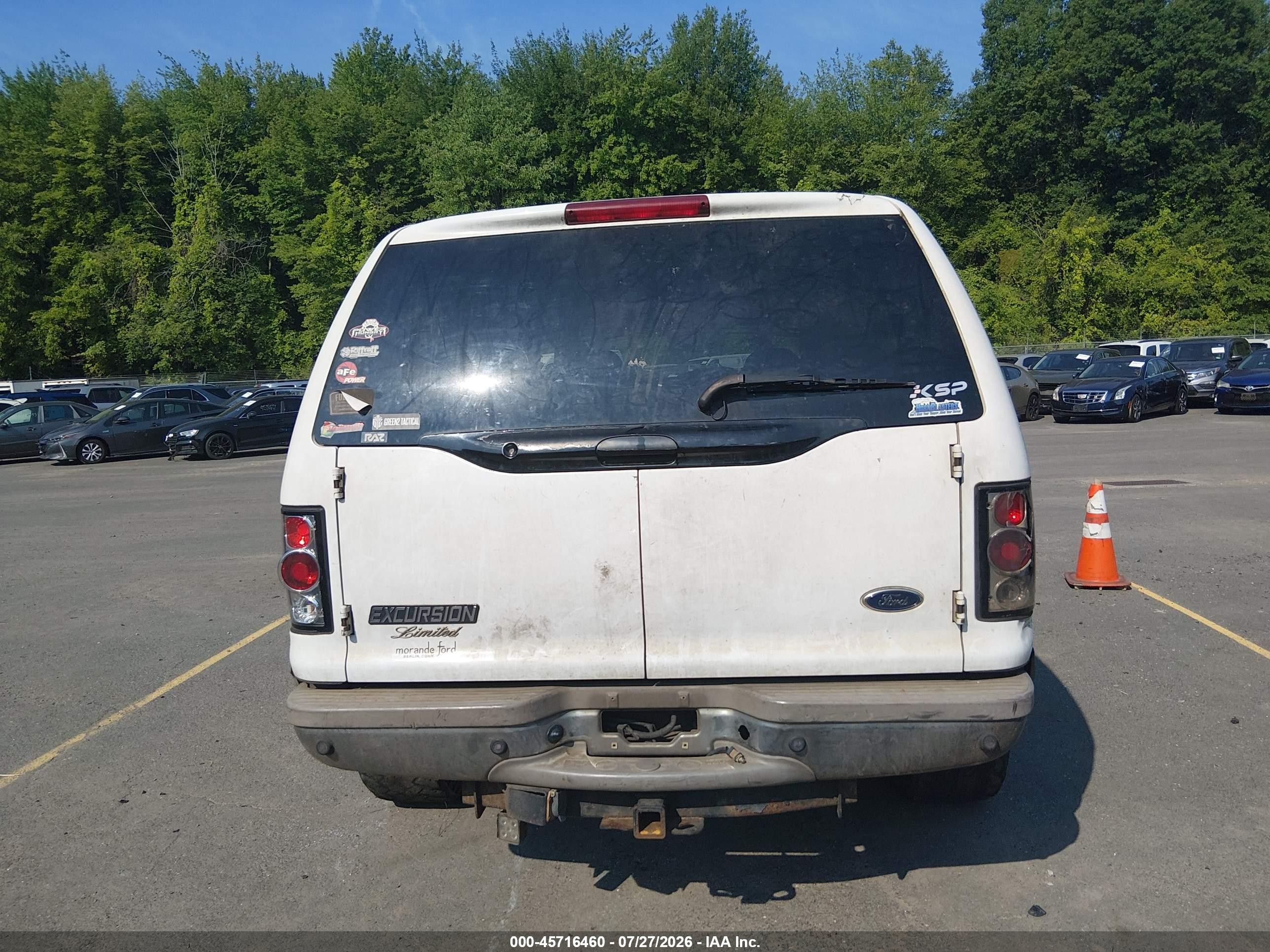 2001 Ford Excursion Limited White vin: 1FMSU43F11ED73097