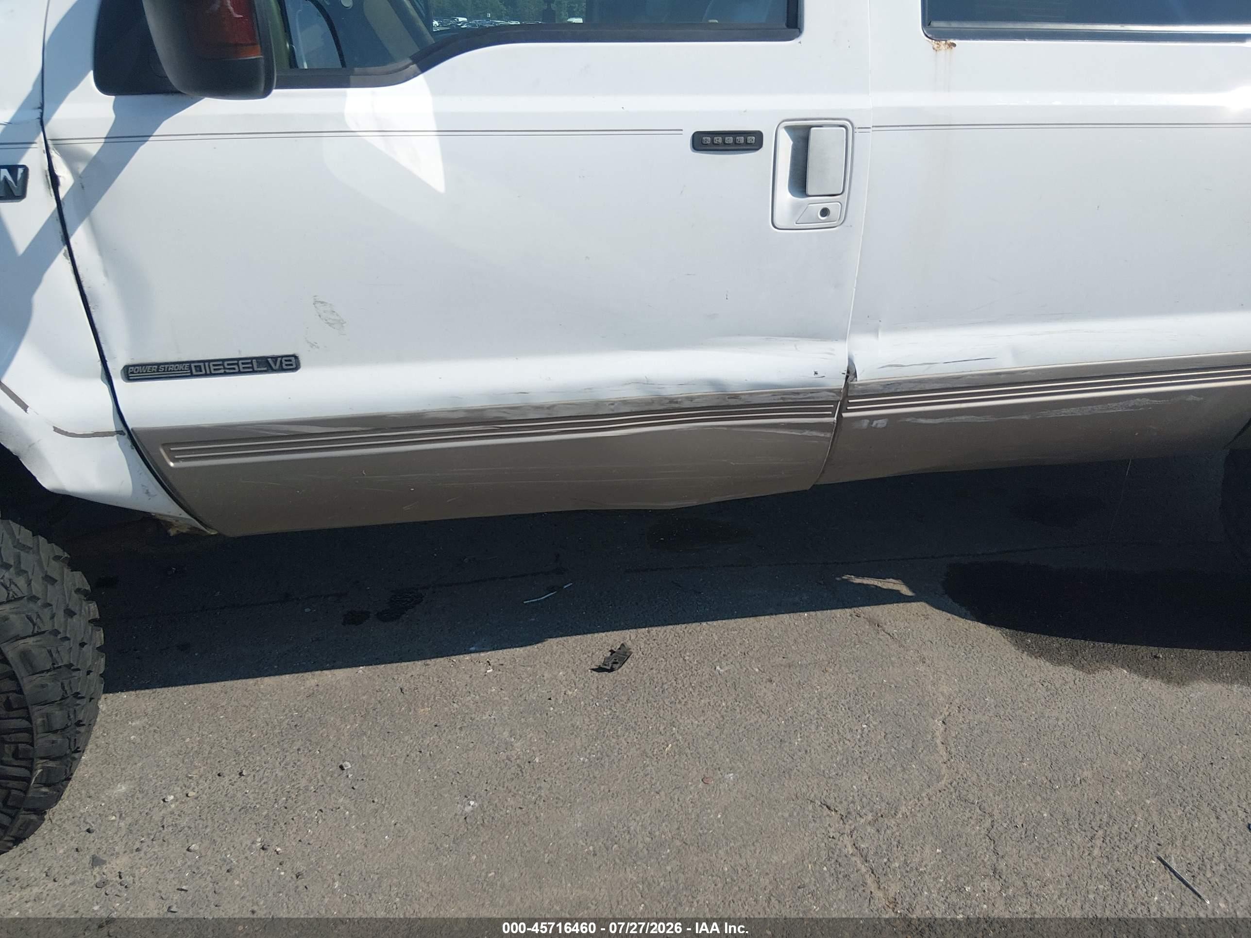 2001 Ford Excursion Limited White vin: 1FMSU43F11ED73097