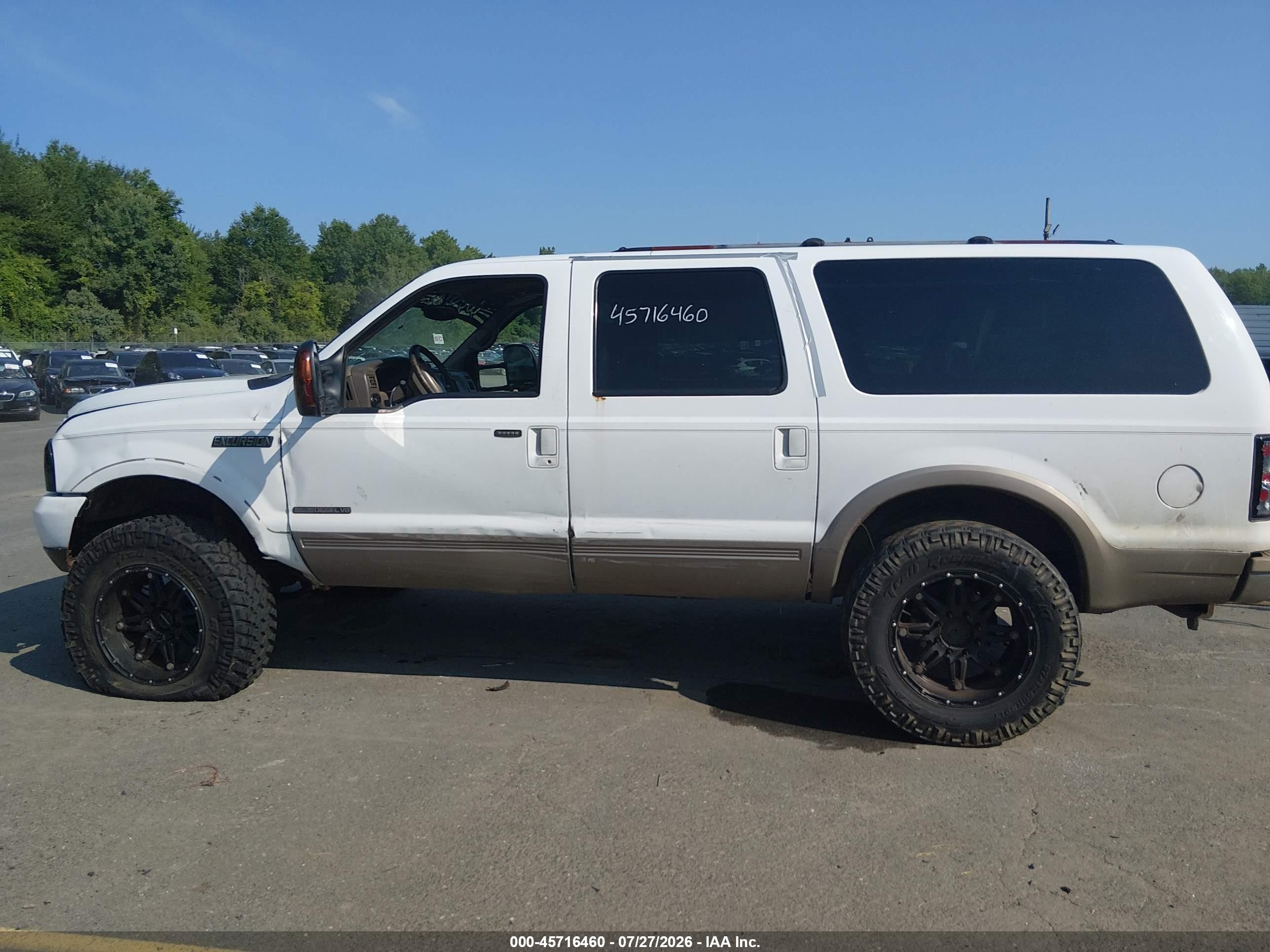 2001 Ford Excursion Limited White vin: 1FMSU43F11ED73097