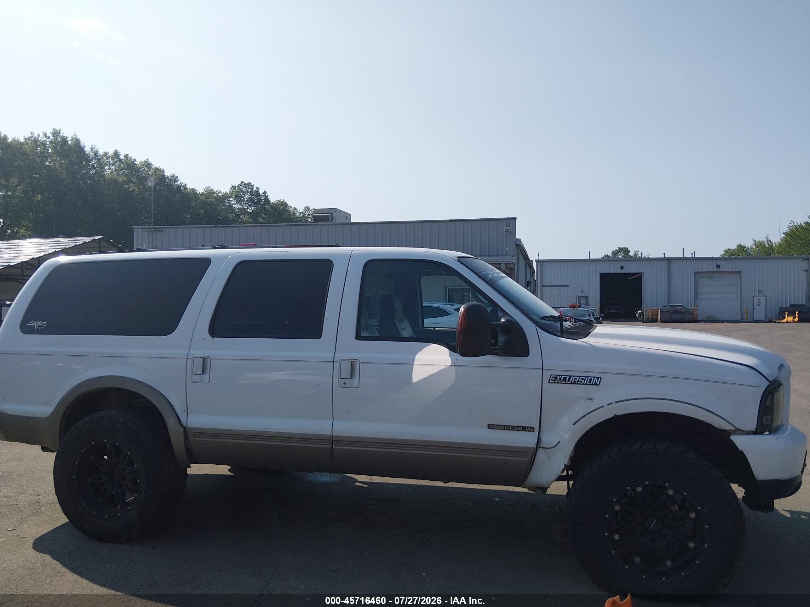 2001 Ford Excursion Limited White vin: 1FMSU43F11ED73097
