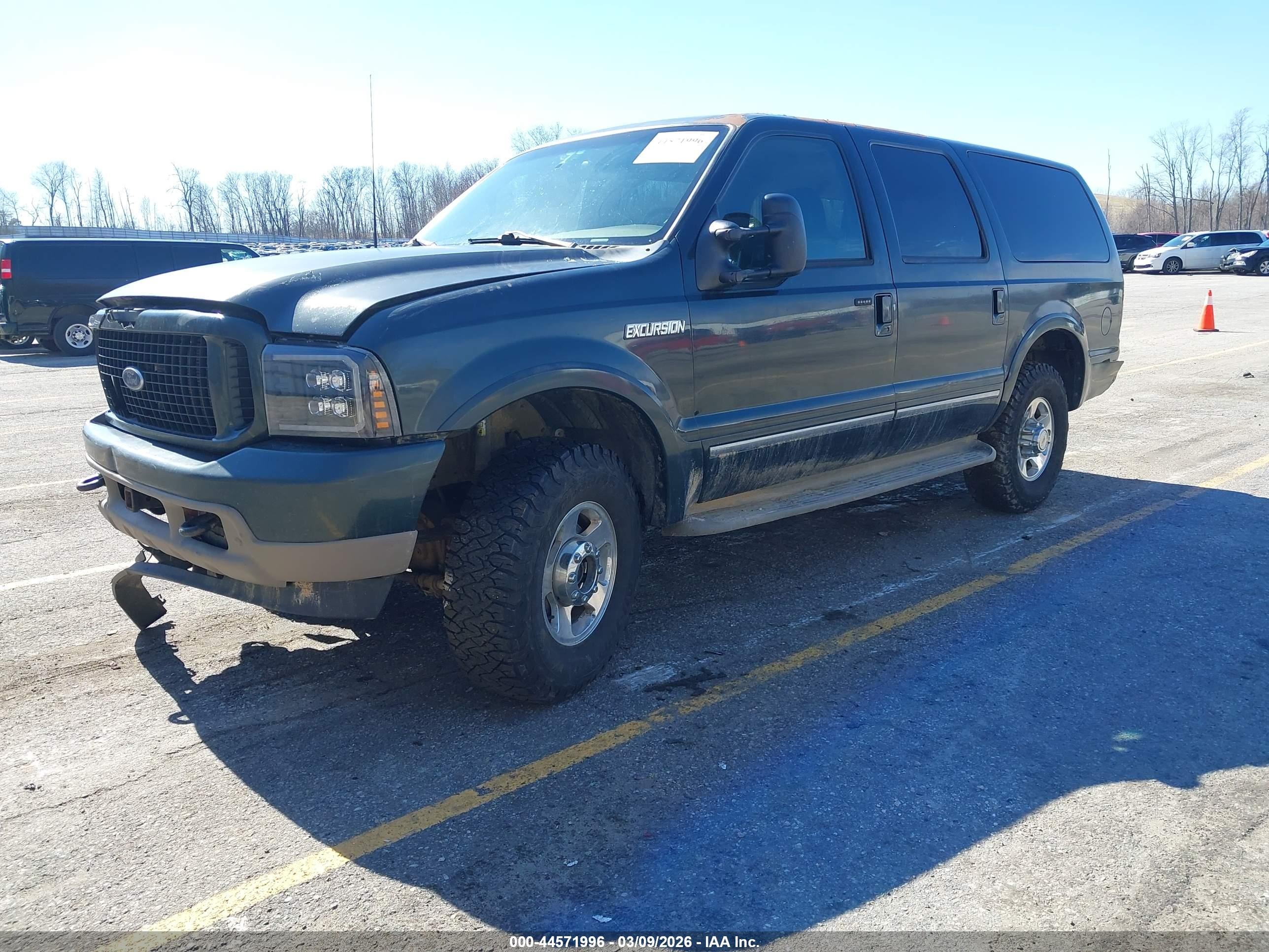 2002 Ford Excursion Limited Green vin: 1FMSU43F32EC14261