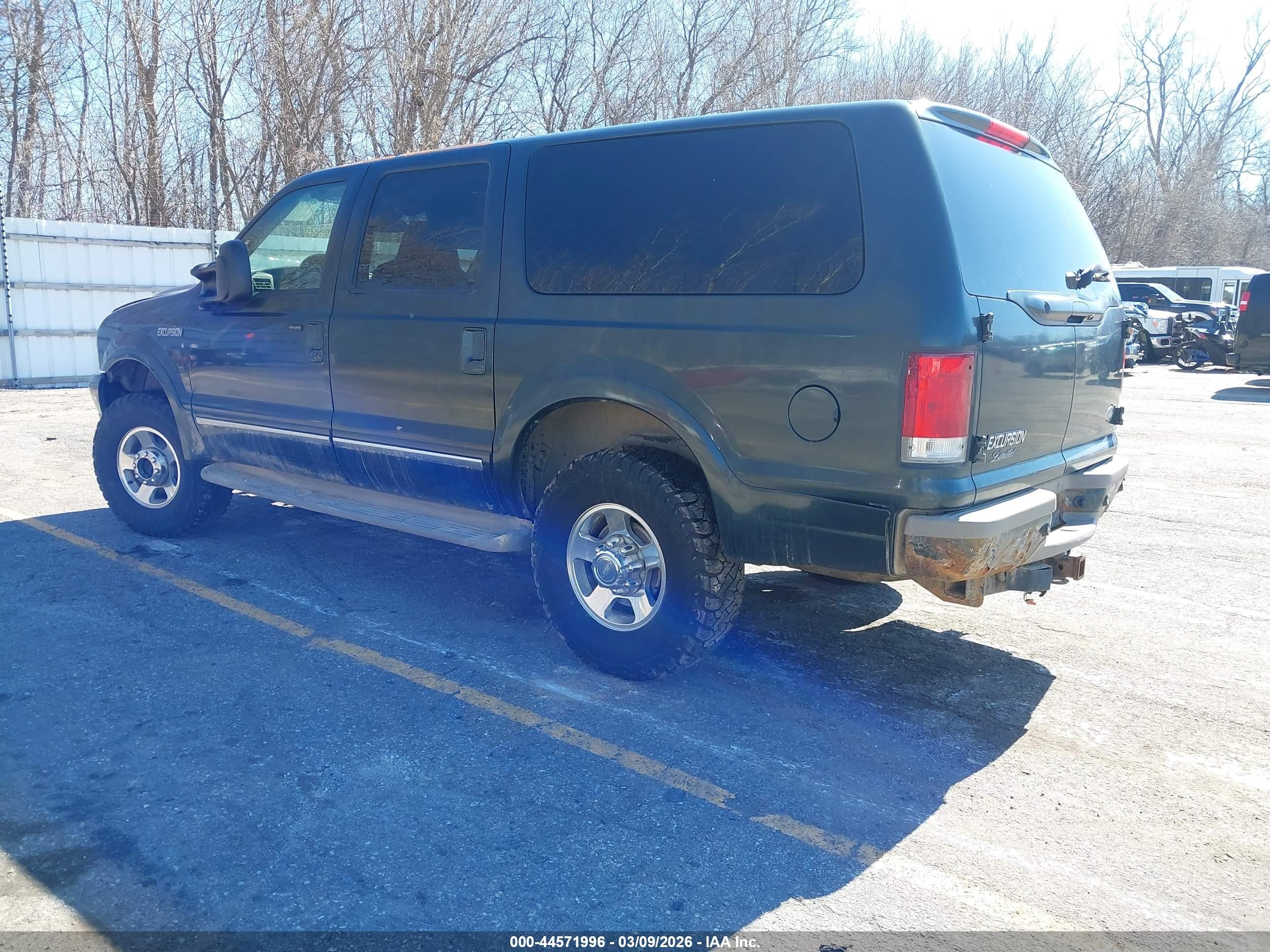 2002 Ford Excursion Limited Green vin: 1FMSU43F32EC14261