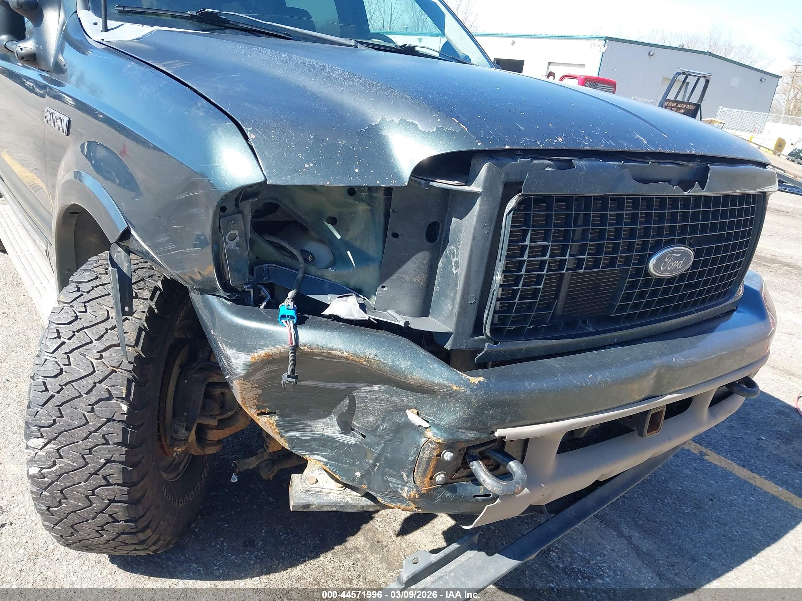 2002 Ford Excursion Limited Green vin: 1FMSU43F32EC14261