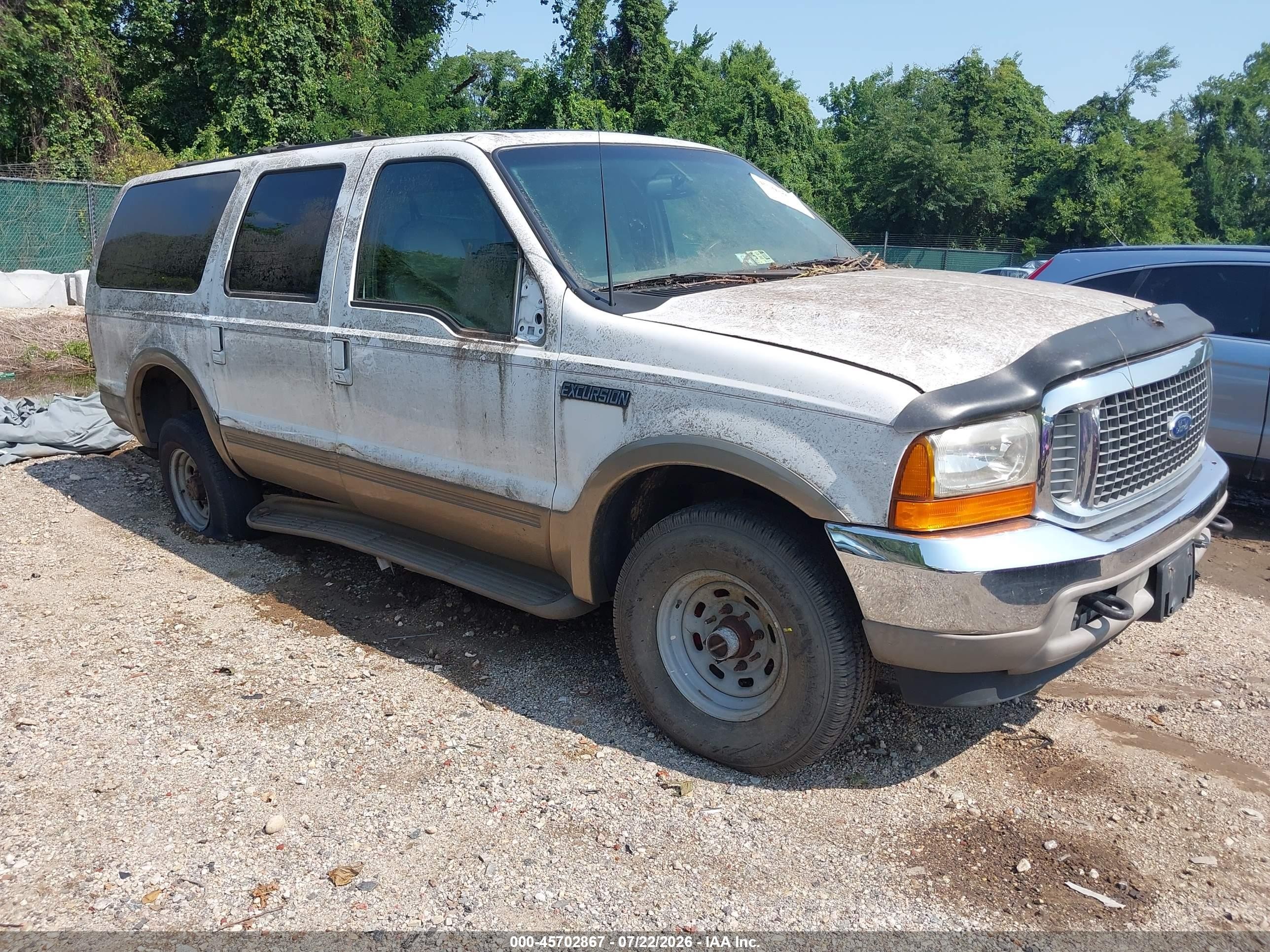 2001 Ford Excursion Limited White vin: 1FMSU43F41EC87797