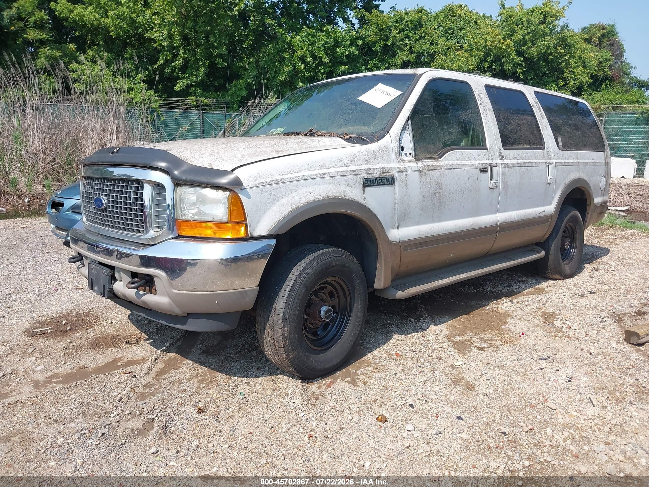 2001 Ford Excursion Limited White vin: 1FMSU43F41EC87797