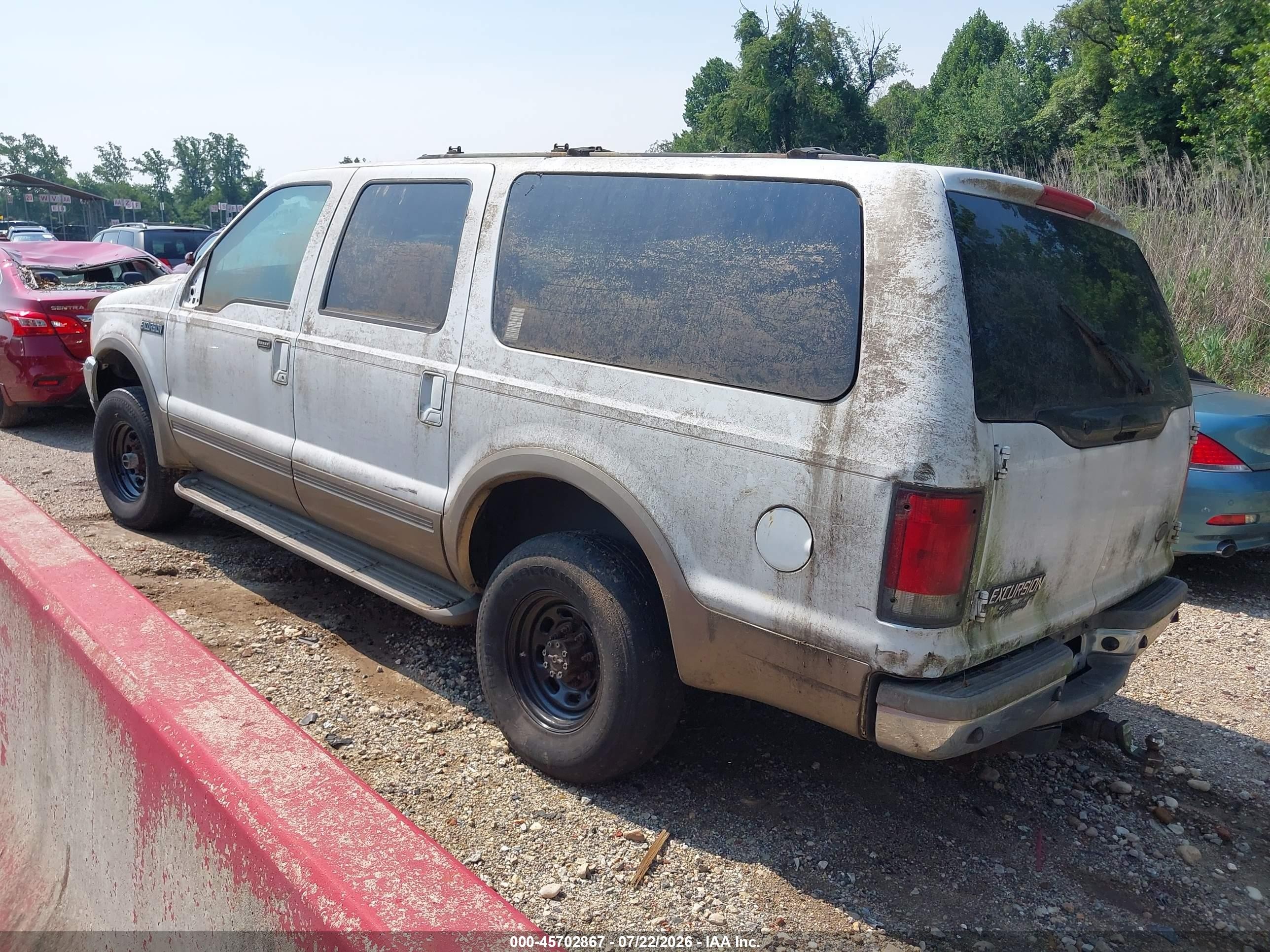 2001 Ford Excursion Limited White vin: 1FMSU43F41EC87797