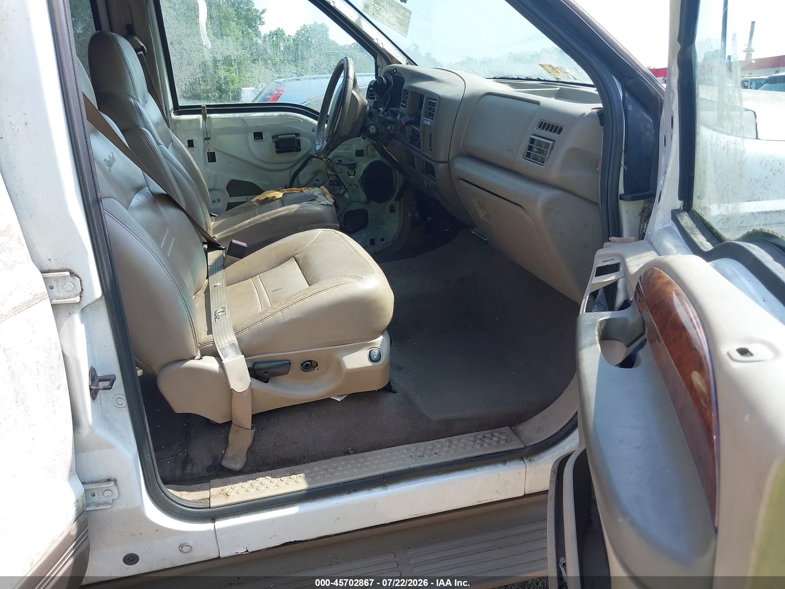 2001 Ford Excursion Limited White vin: 1FMSU43F41EC87797