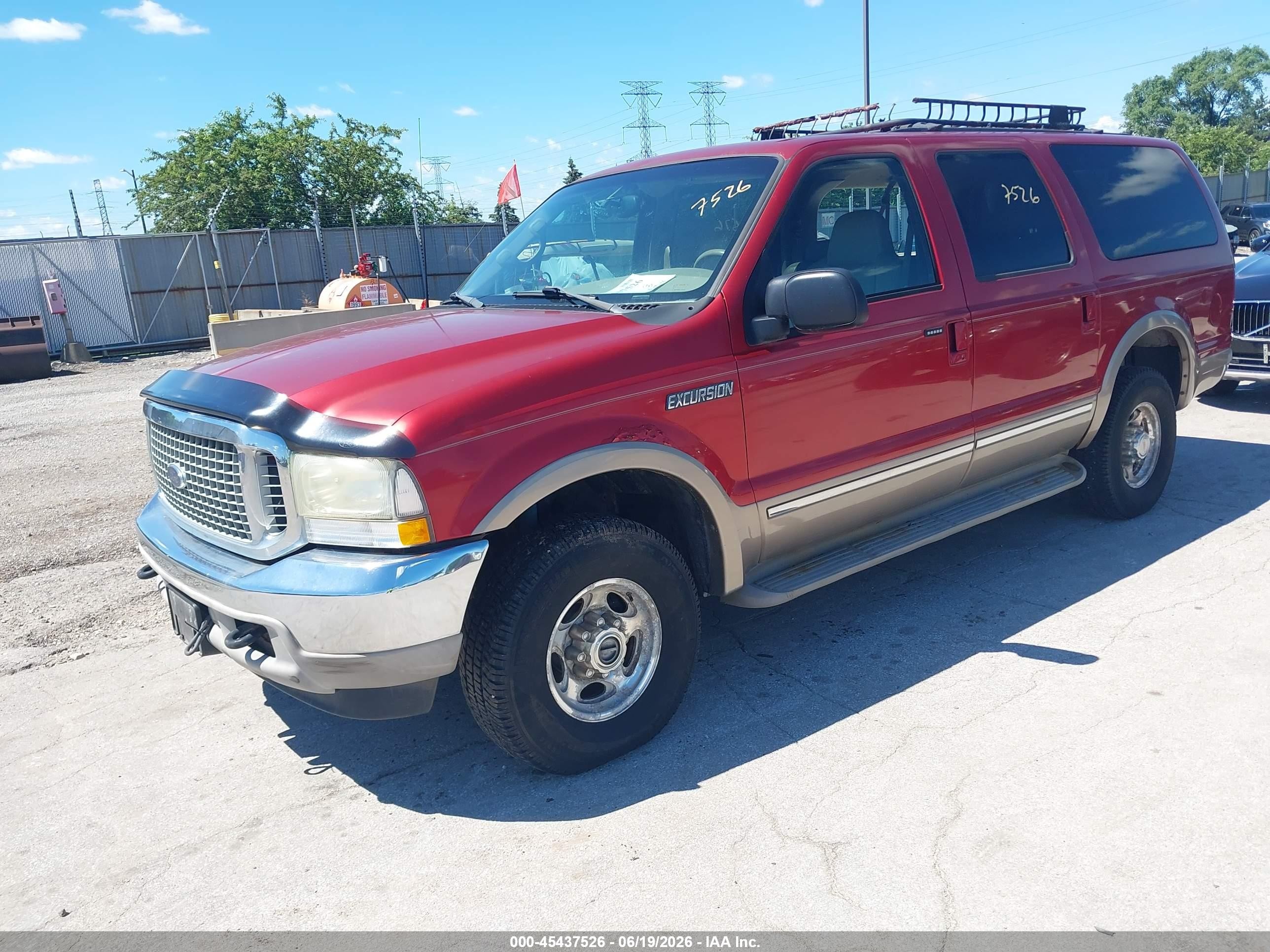 2002 Ford Excursion Limited Бордовый vin: 1FMSU43F52EB65838