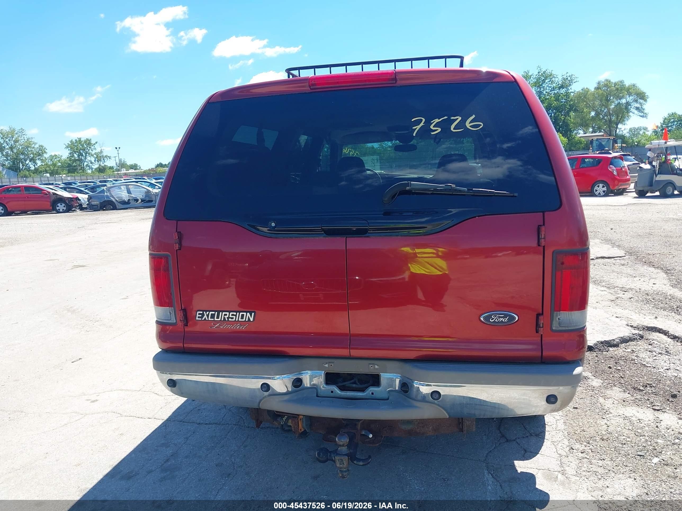 2002 Ford Excursion Limited Бордовый vin: 1FMSU43F52EB65838