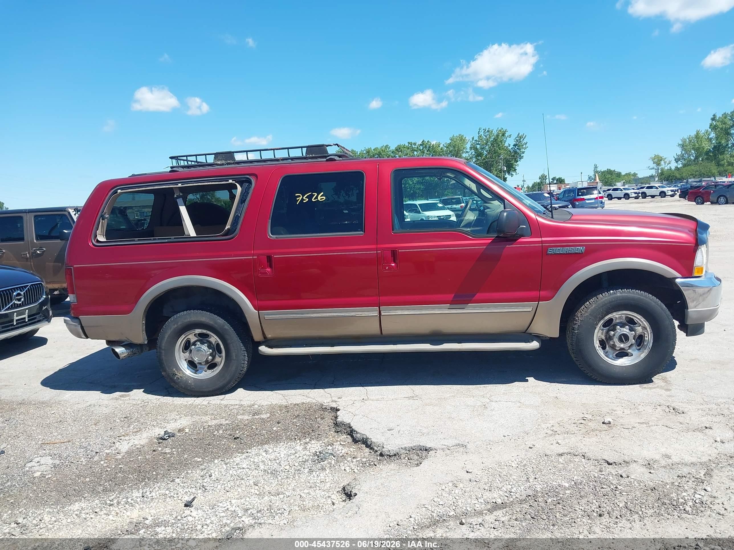 2002 Ford Excursion Limited Бордовый vin: 1FMSU43F52EB65838