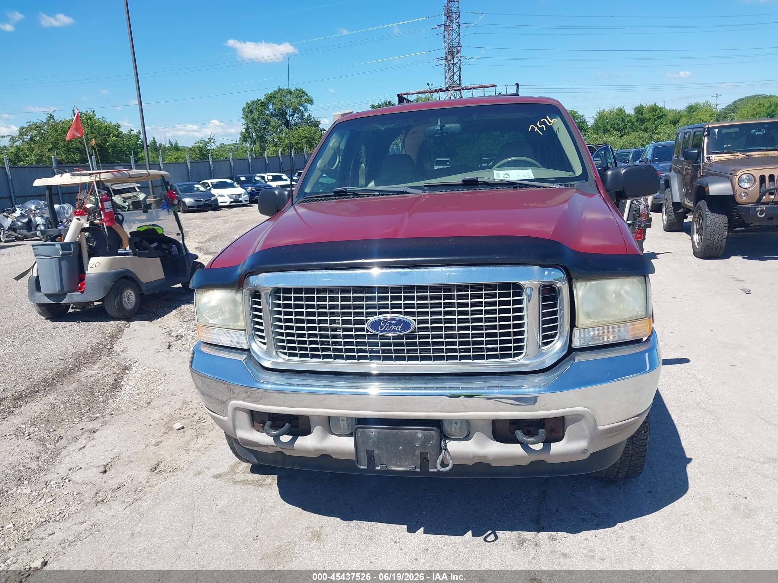 2002 Ford Excursion Limited Бордовый vin: 1FMSU43F52EB65838