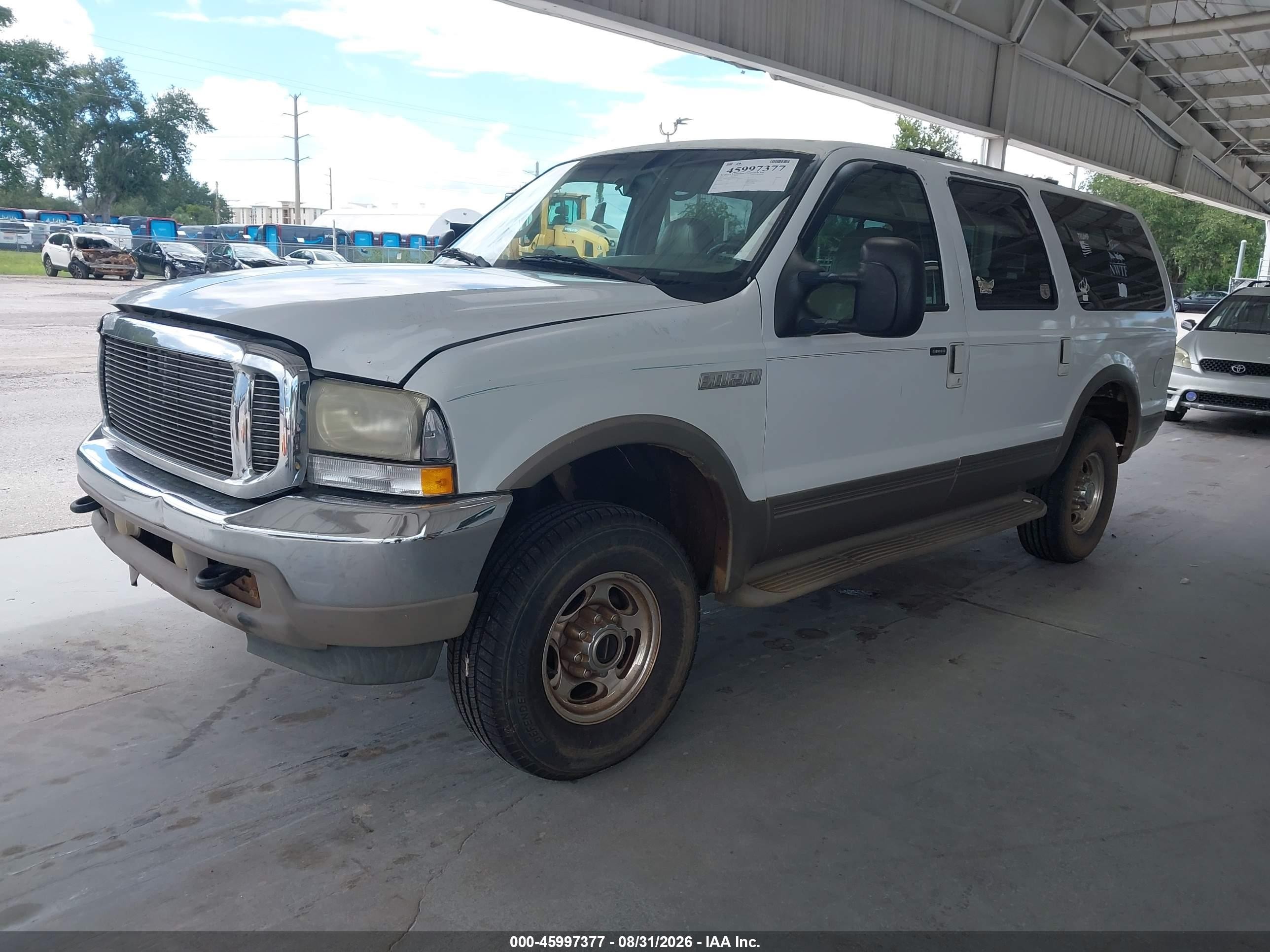 2001 Ford Excursion Limited White vin: 1FMSU43F71EB51826