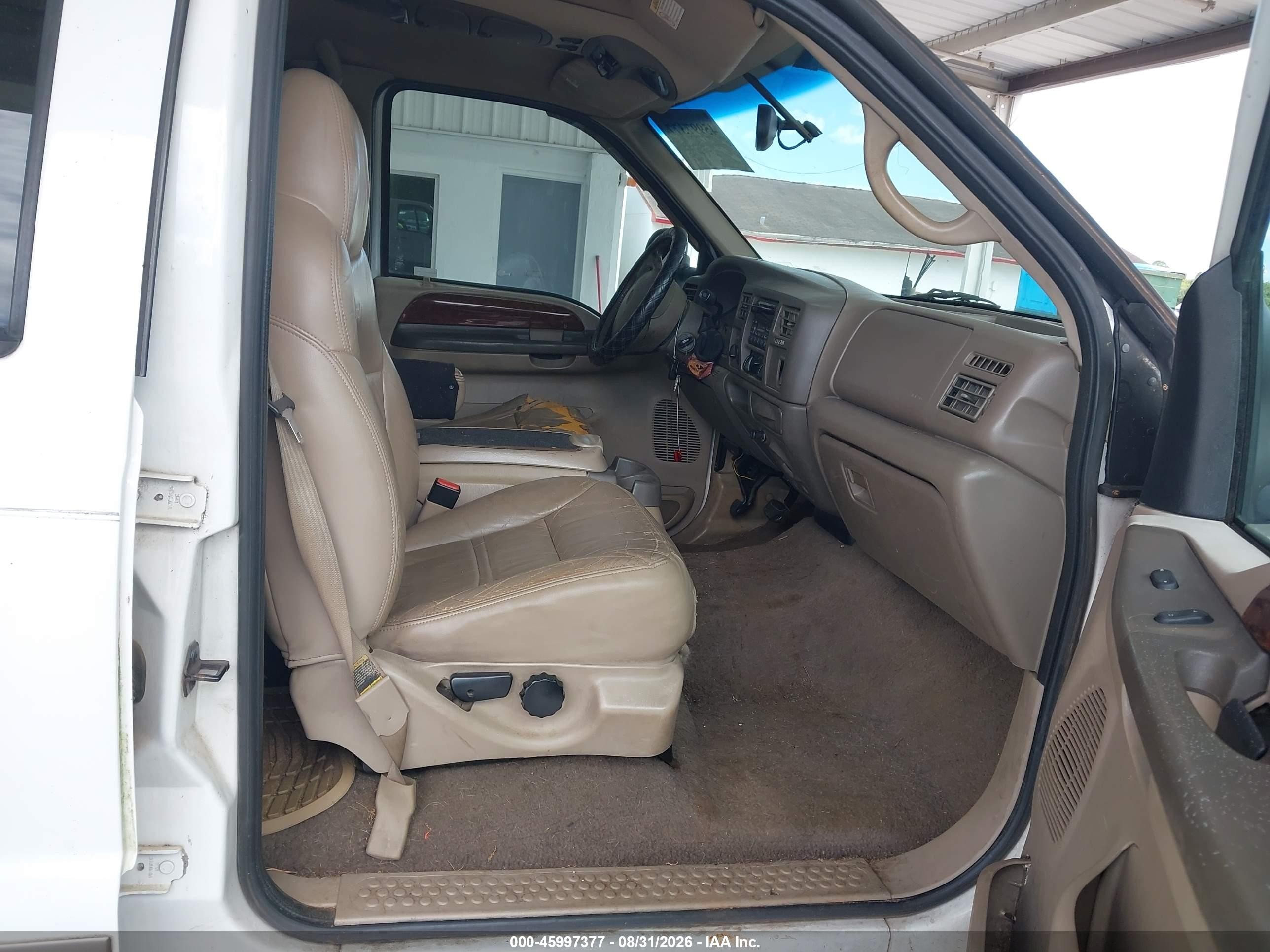 2001 Ford Excursion Limited White vin: 1FMSU43F71EB51826