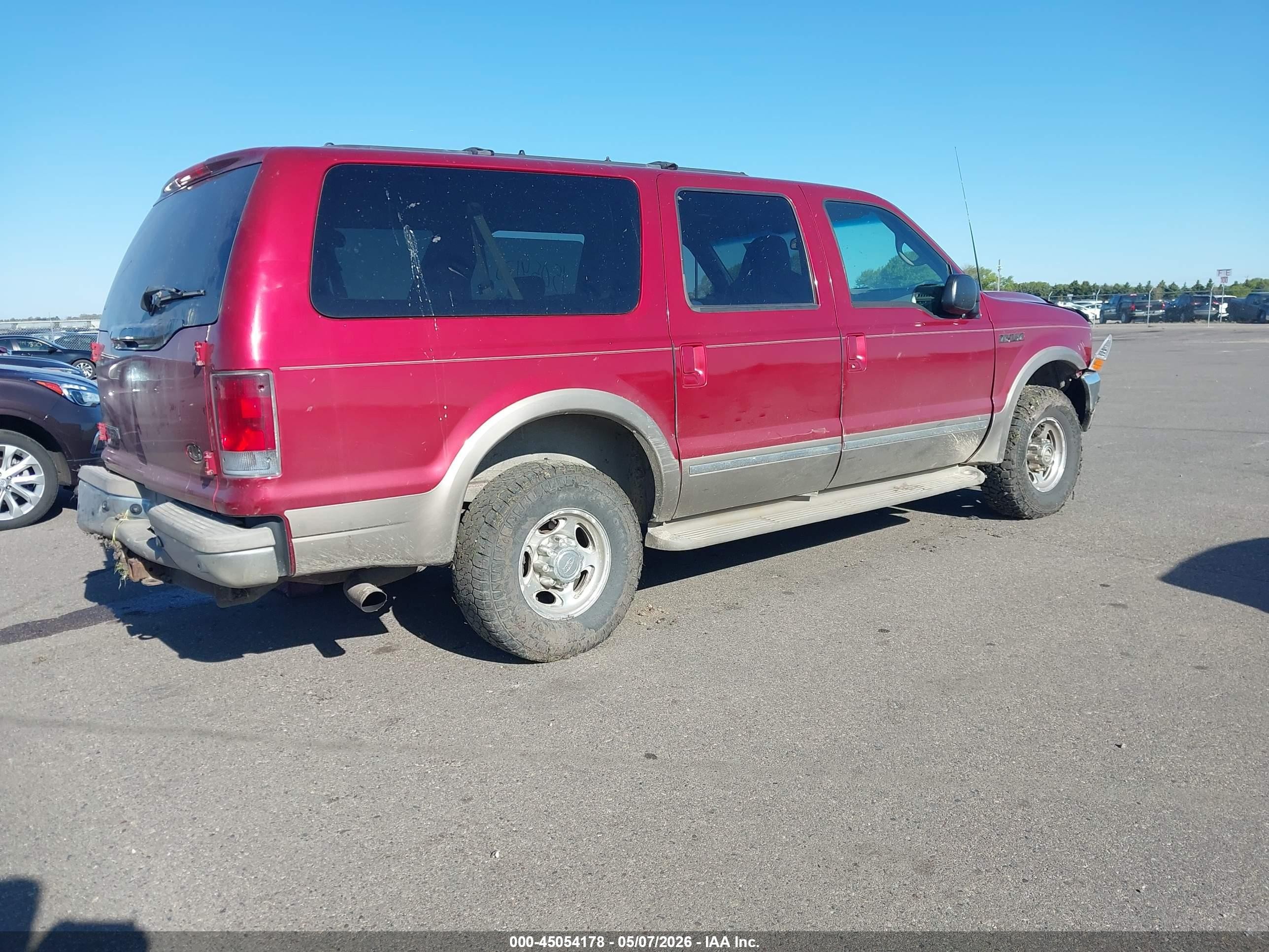 2002 Ford Excursion Limited Красный vin: 1FMSU43FX2EC61870