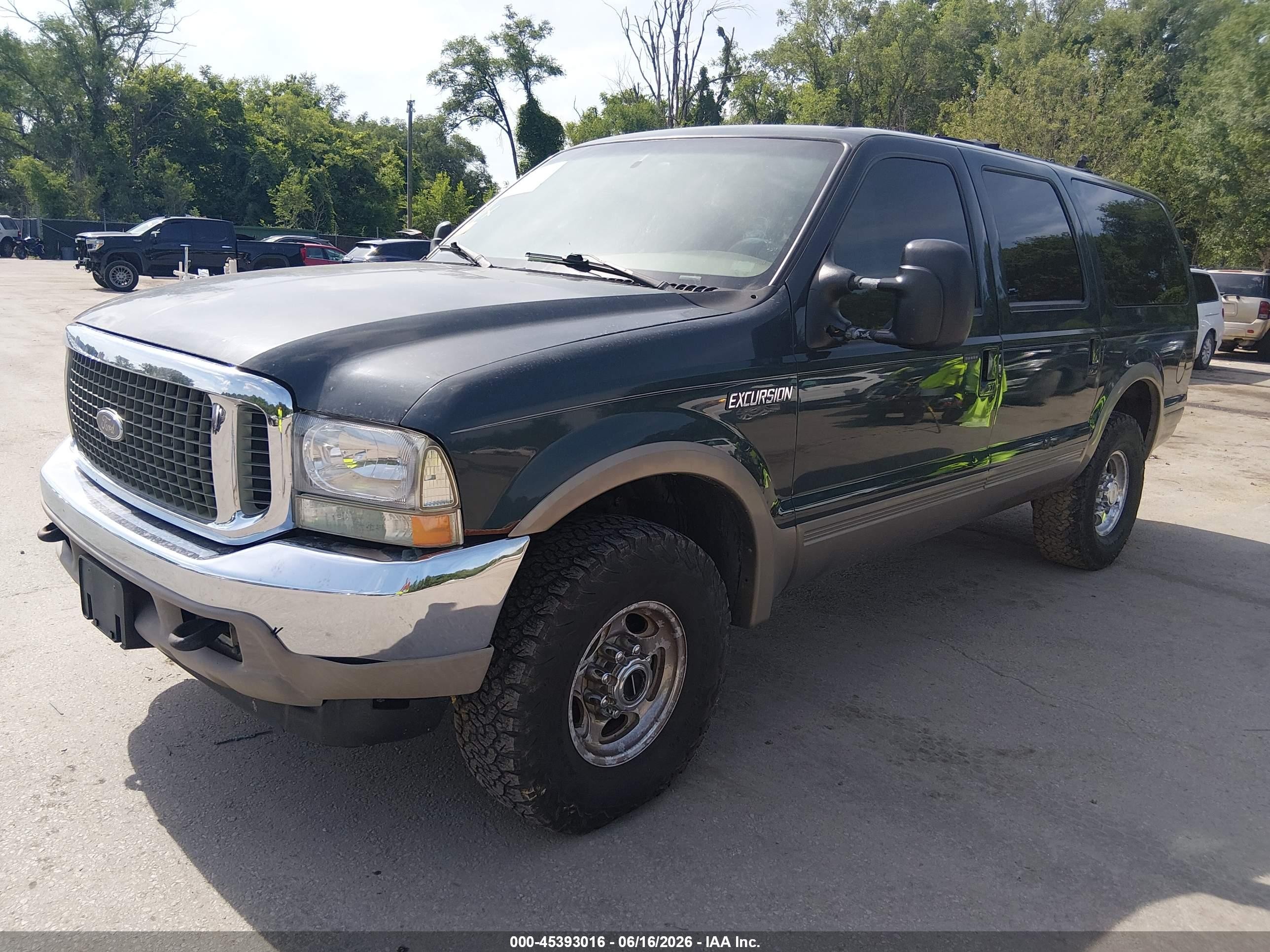 2000 Ford Excursion Limited Green vin: 1FMSU43FXYEB53550