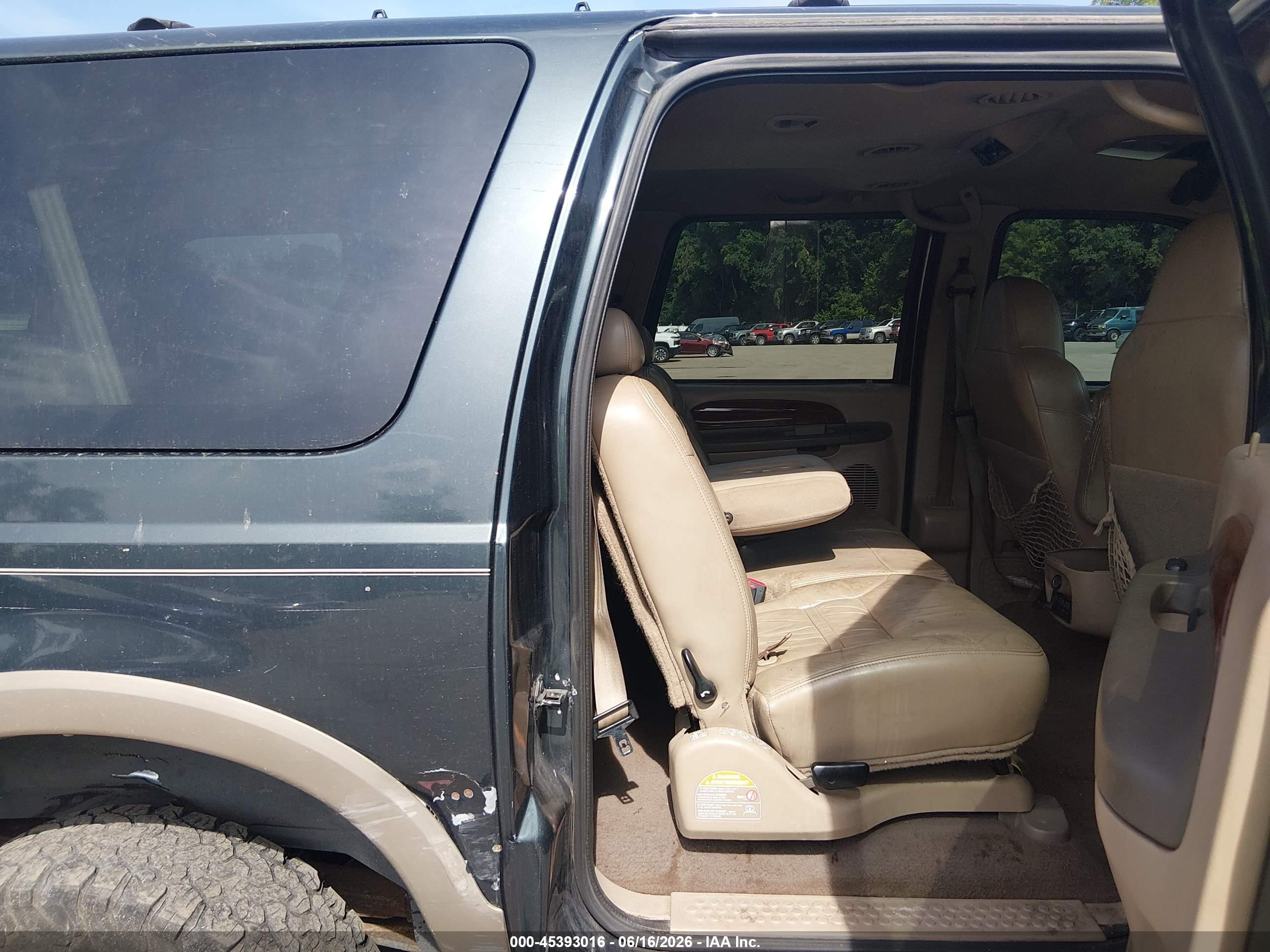 2000 Ford Excursion Limited Green vin: 1FMSU43FXYEB53550