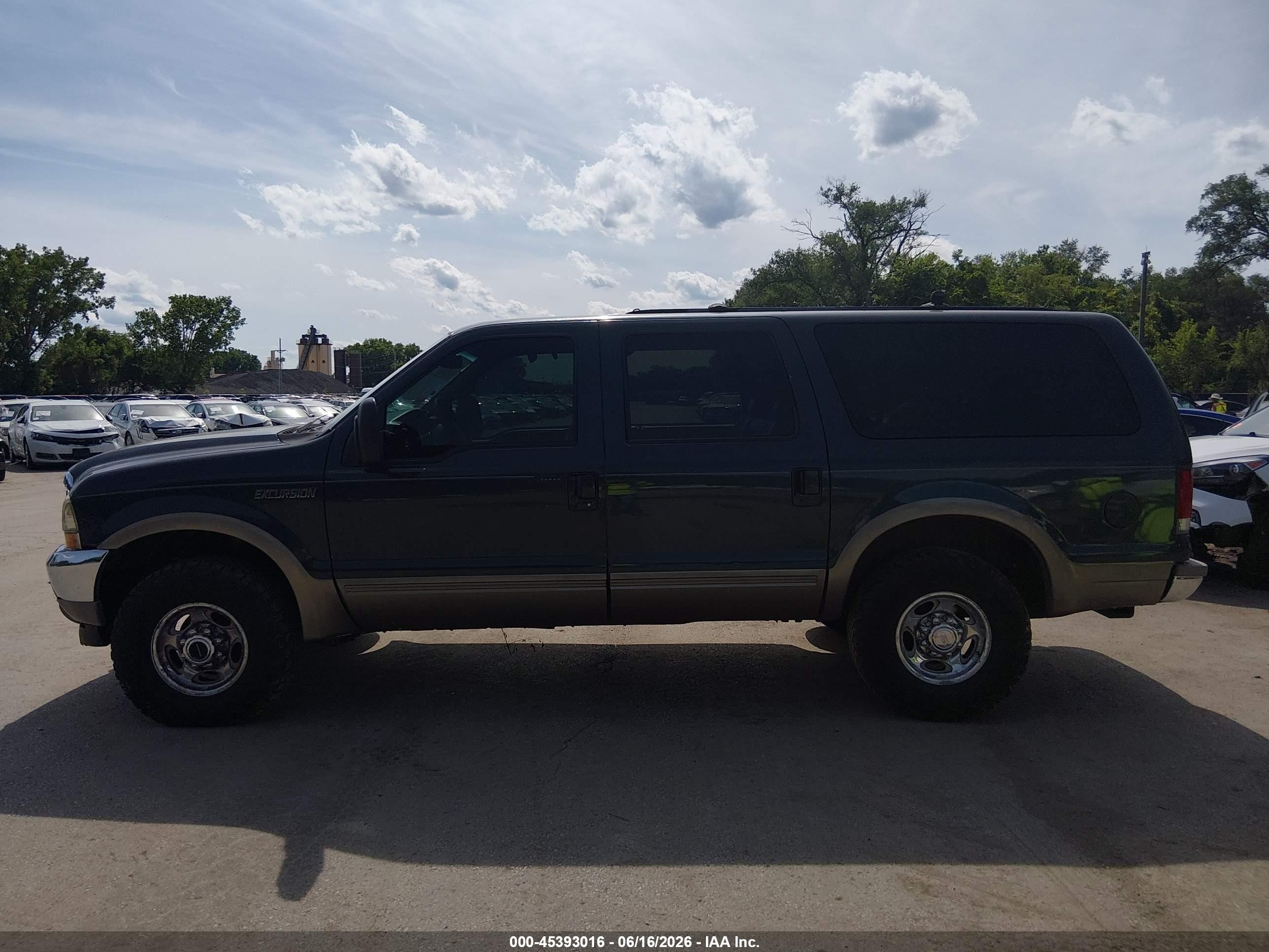 2000 Ford Excursion Limited Green vin: 1FMSU43FXYEB53550