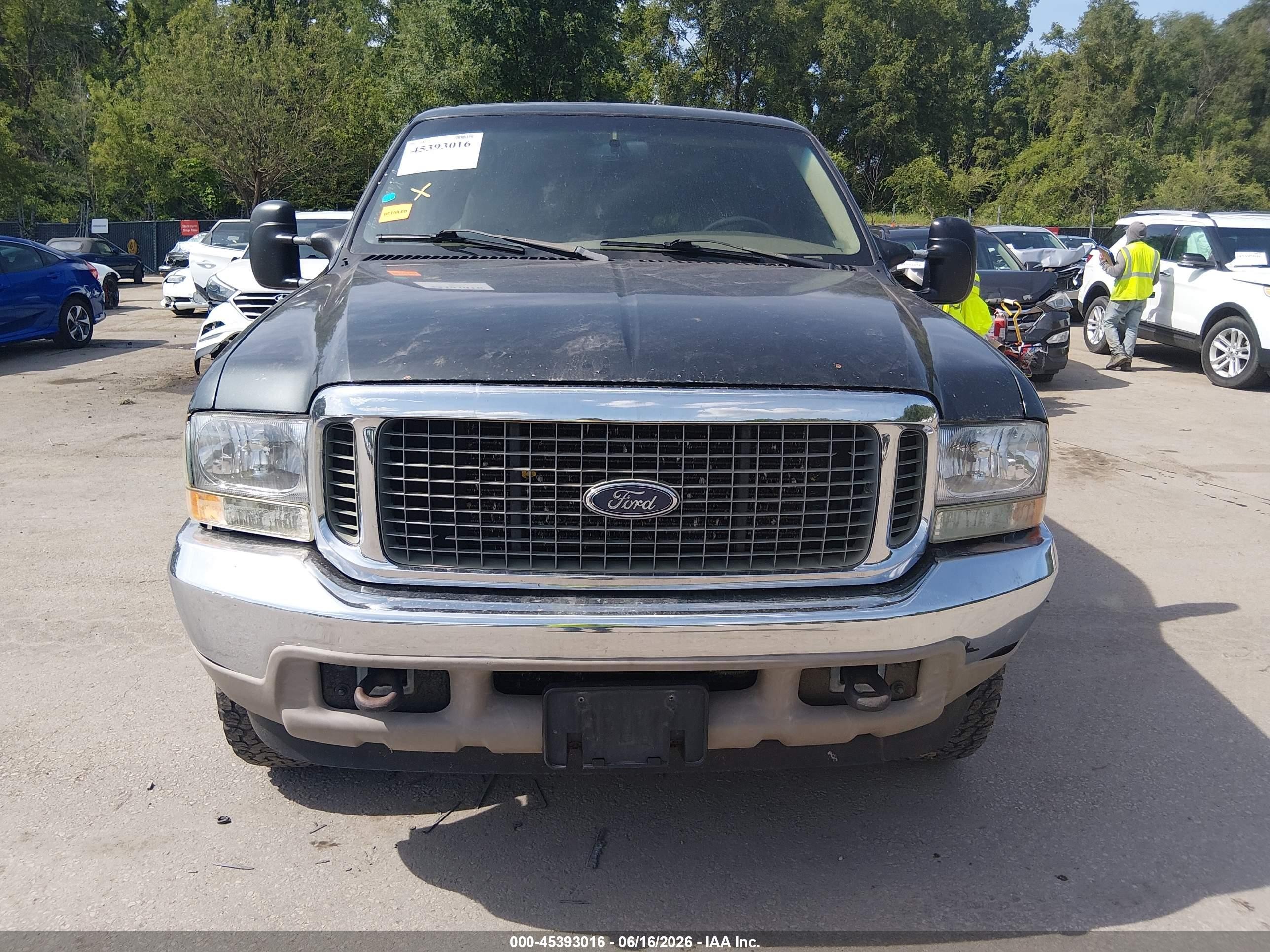2000 Ford Excursion Limited Green vin: 1FMSU43FXYEB53550