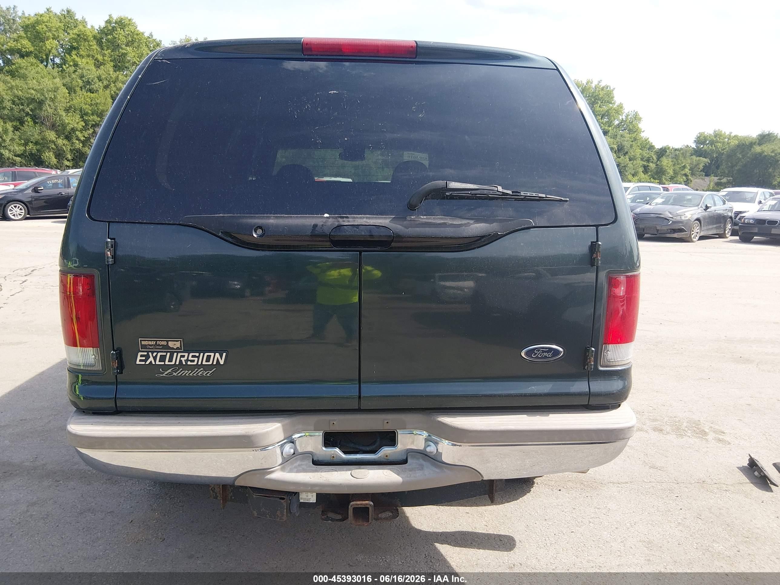 2000 Ford Excursion Limited Green vin: 1FMSU43FXYEB53550