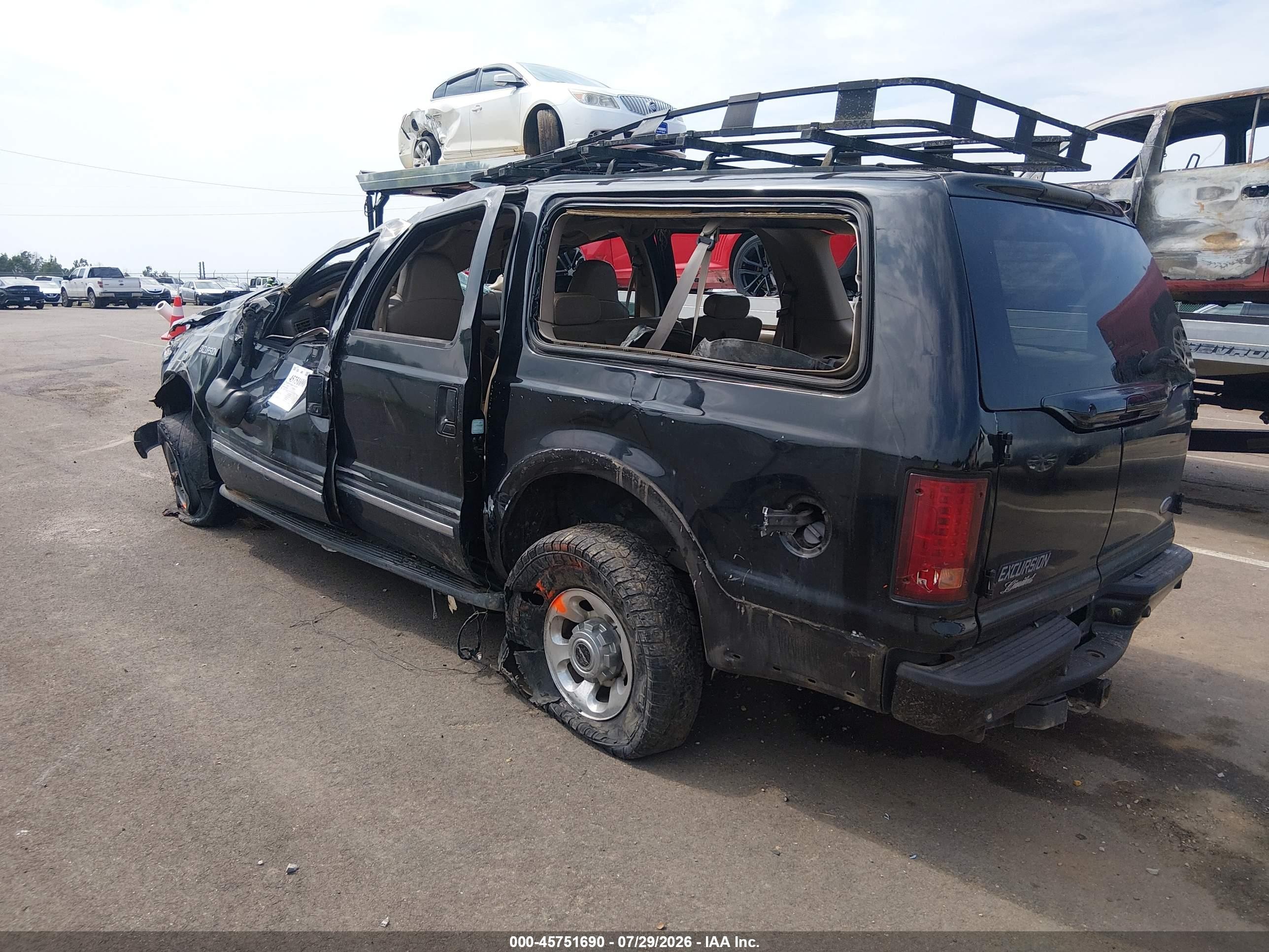 2003 Ford Excursion Limited Black vin: 1FMSU43P53EC70826