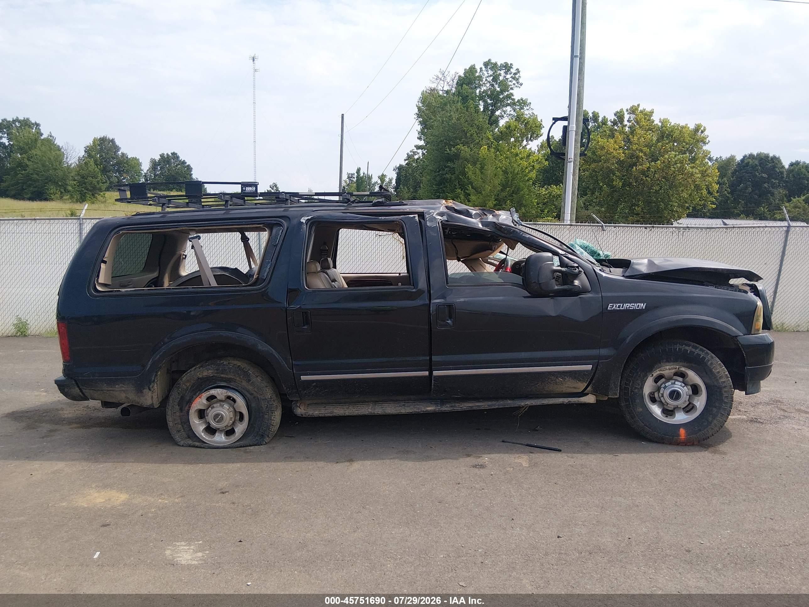 2003 Ford Excursion Limited Black vin: 1FMSU43P53EC70826