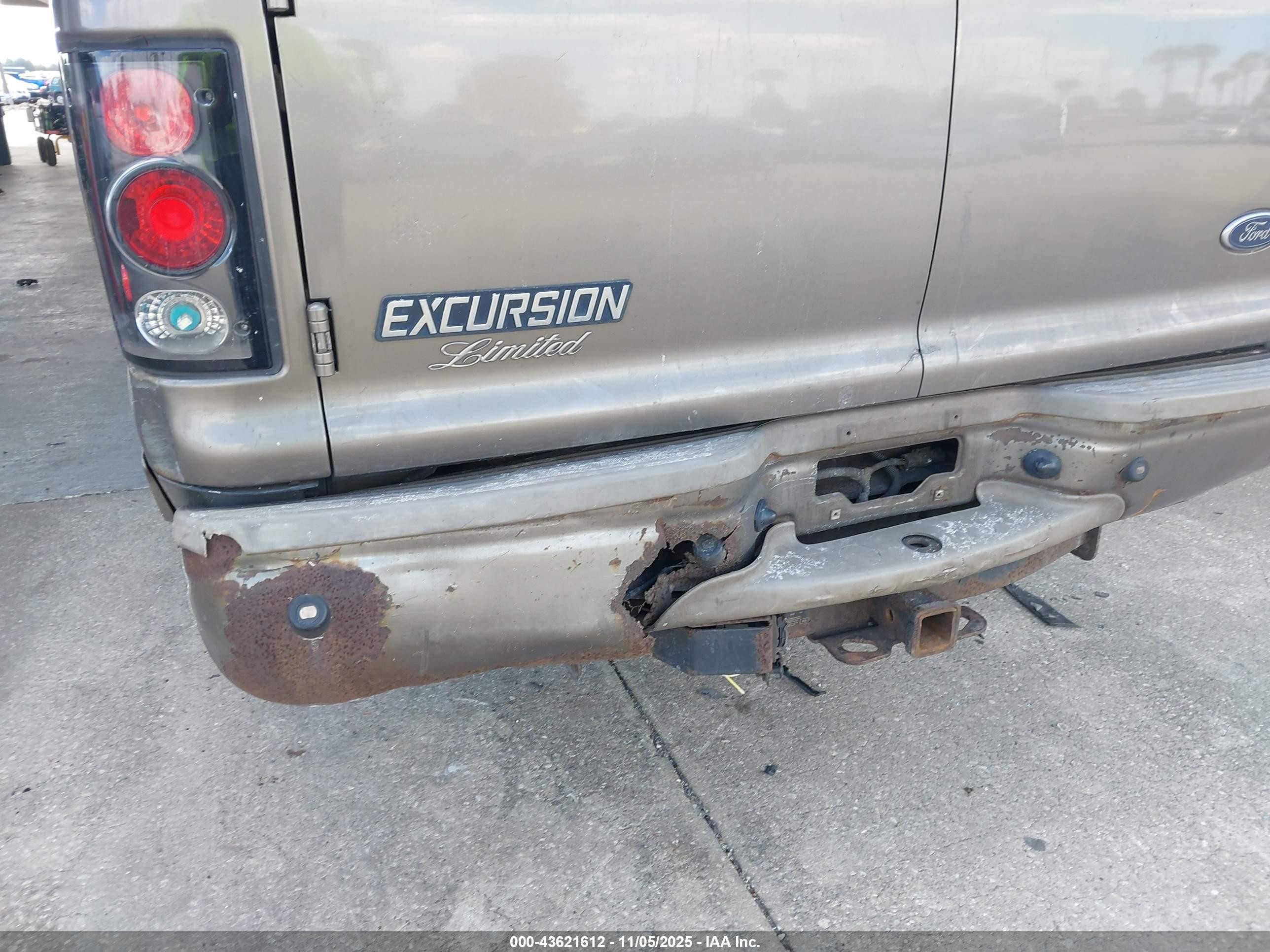 2003 Ford Excursion Limited Серый vin: 1FMSU43P83EB45349