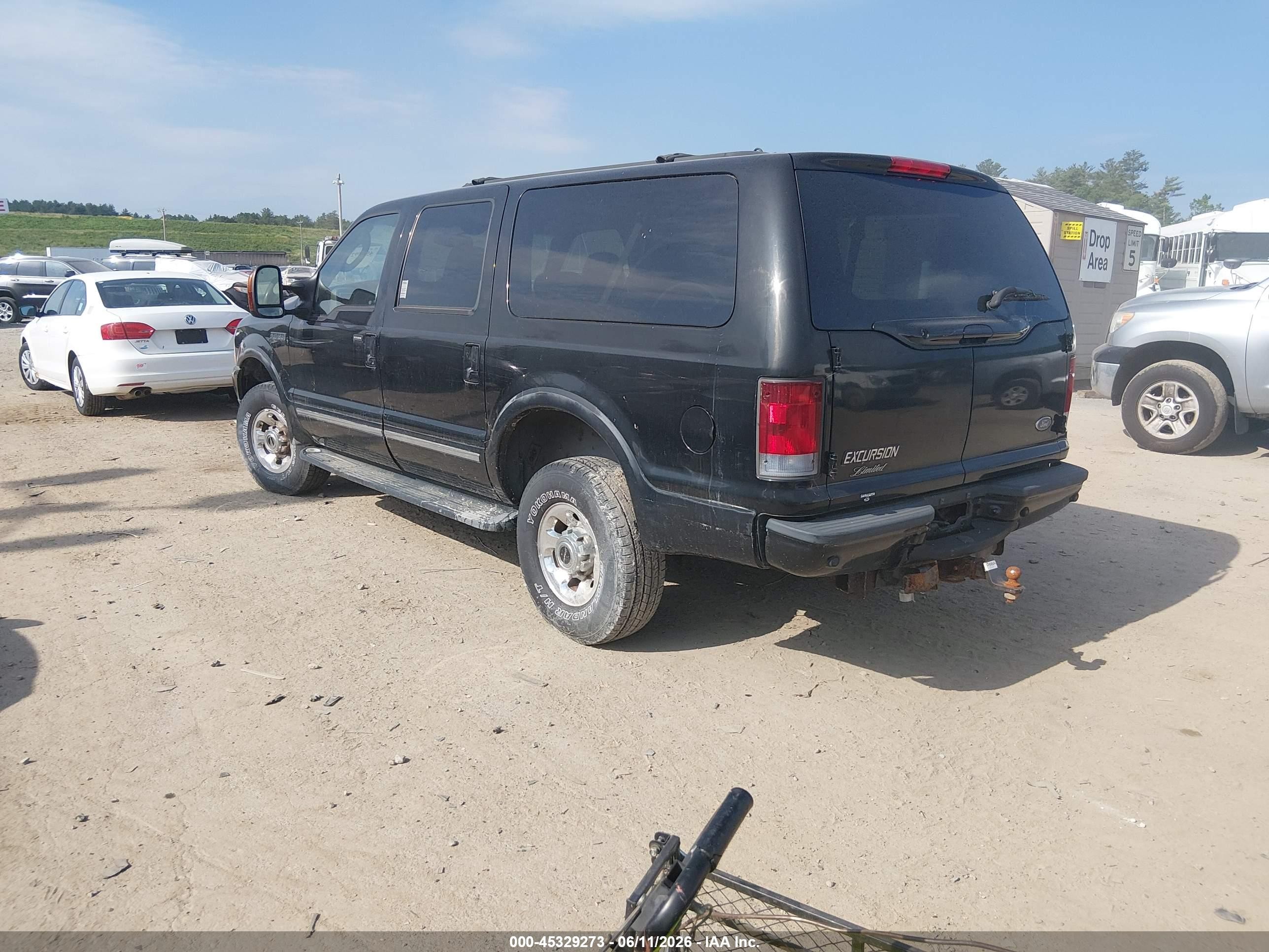 2004 Ford Excursion Limited Black vin: 1FMSU43P84EA67527