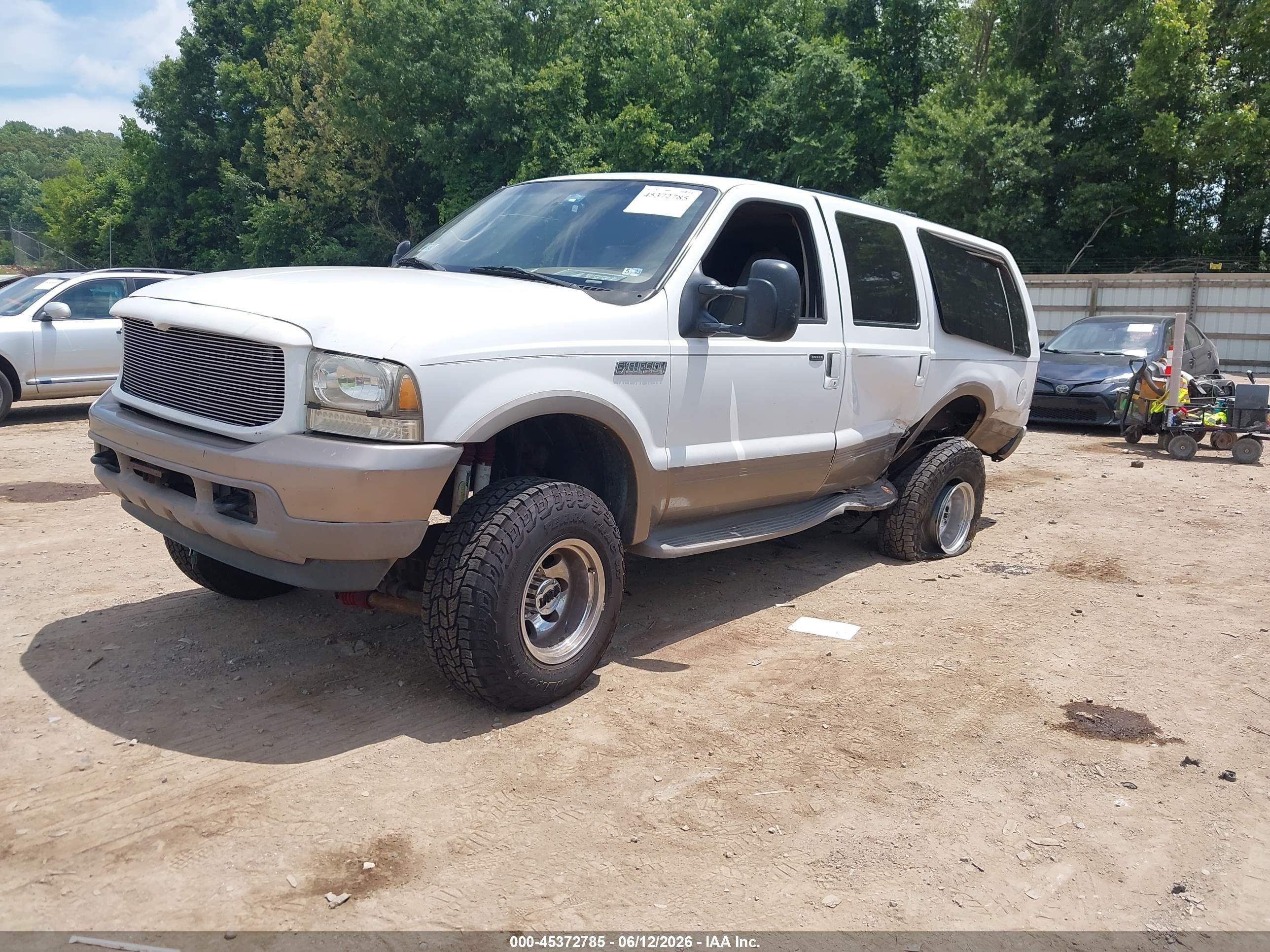 2003 Ford Excursion Eddie Bauer White vin: 1FMSU45F03EA35691