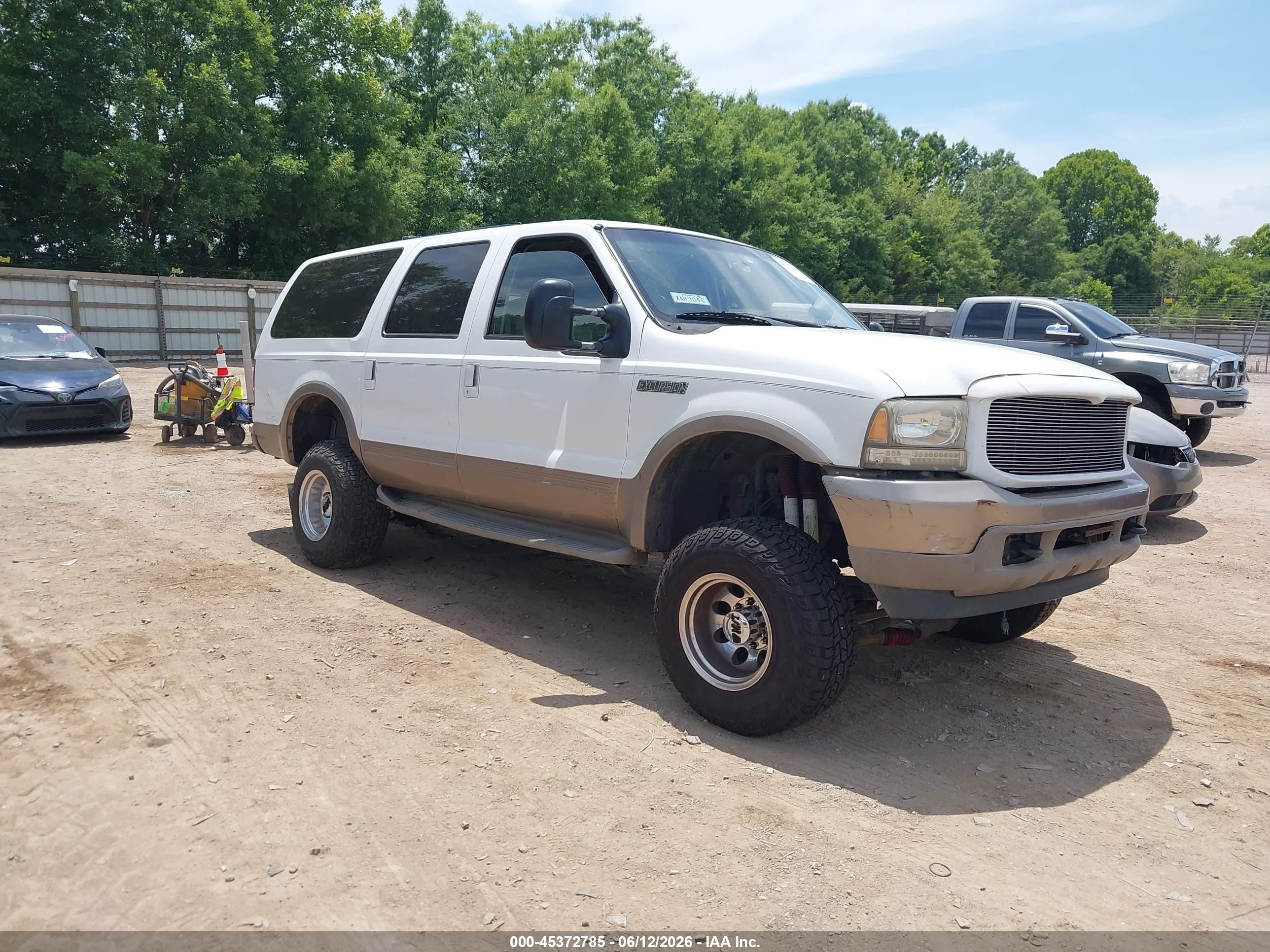 2003 Ford Excursion Eddie Bauer White vin: 1FMSU45F03EA35691