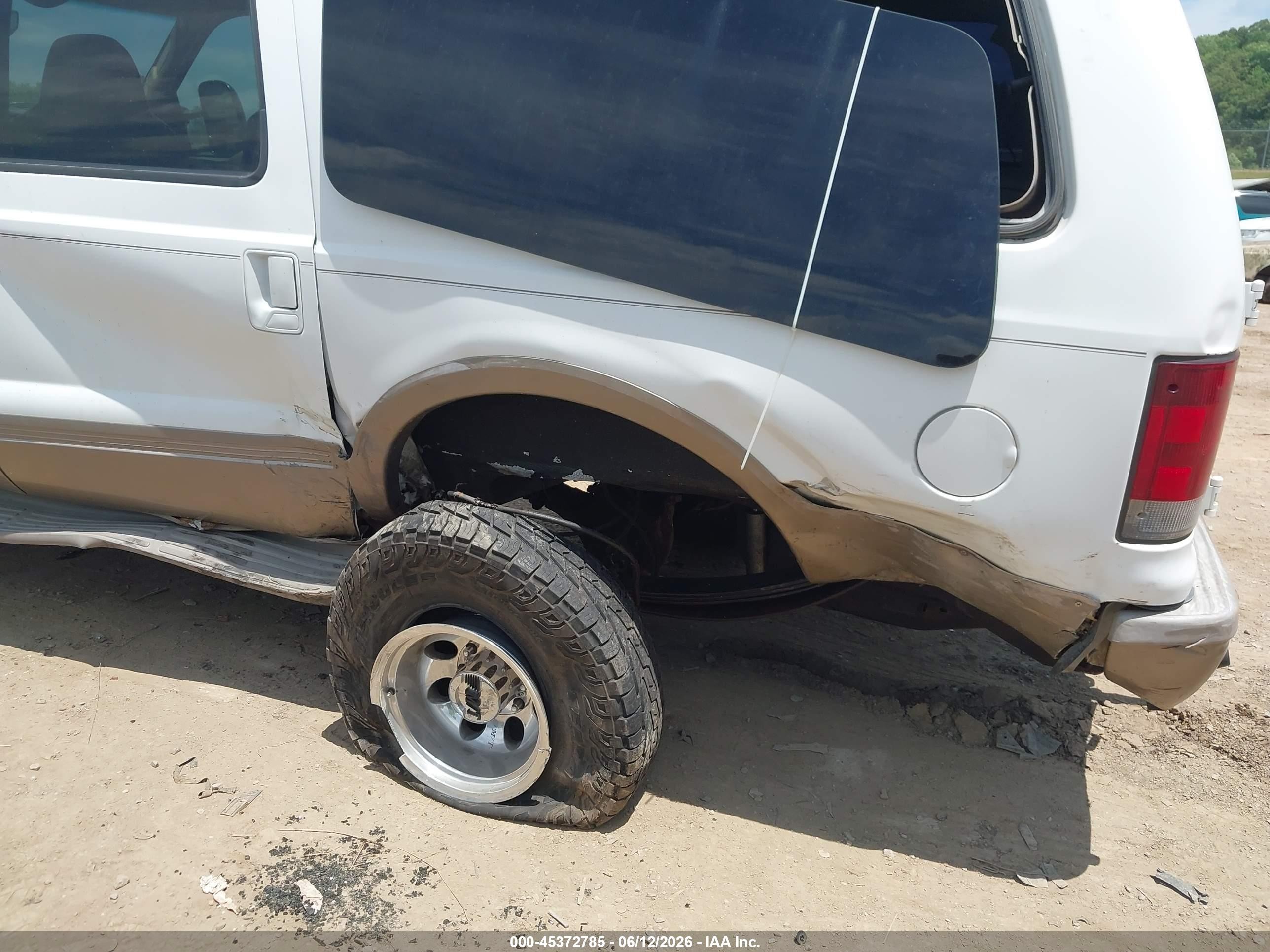 2003 Ford Excursion Eddie Bauer White vin: 1FMSU45F03EA35691