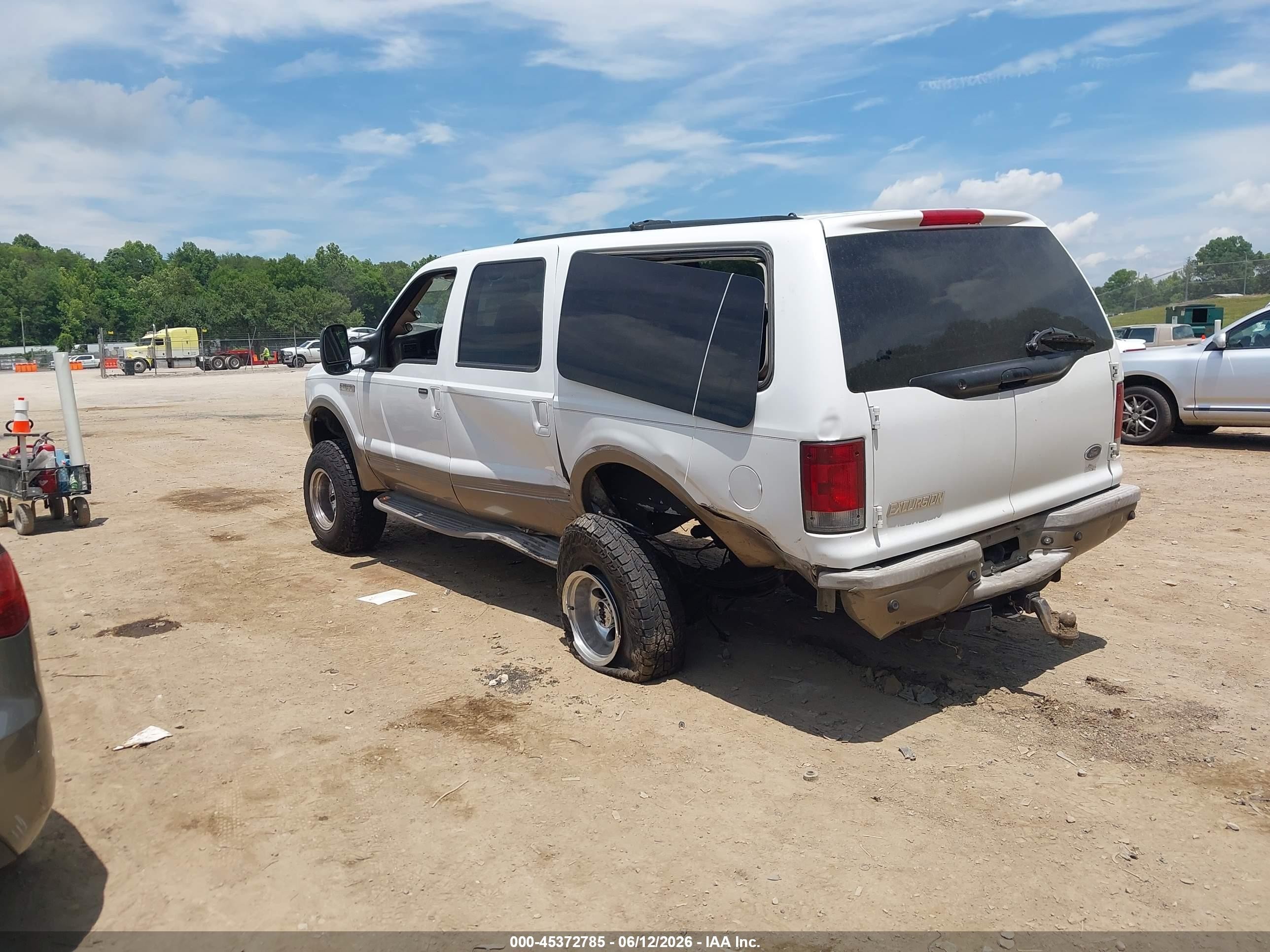 2003 Ford Excursion Eddie Bauer White vin: 1FMSU45F03EA35691