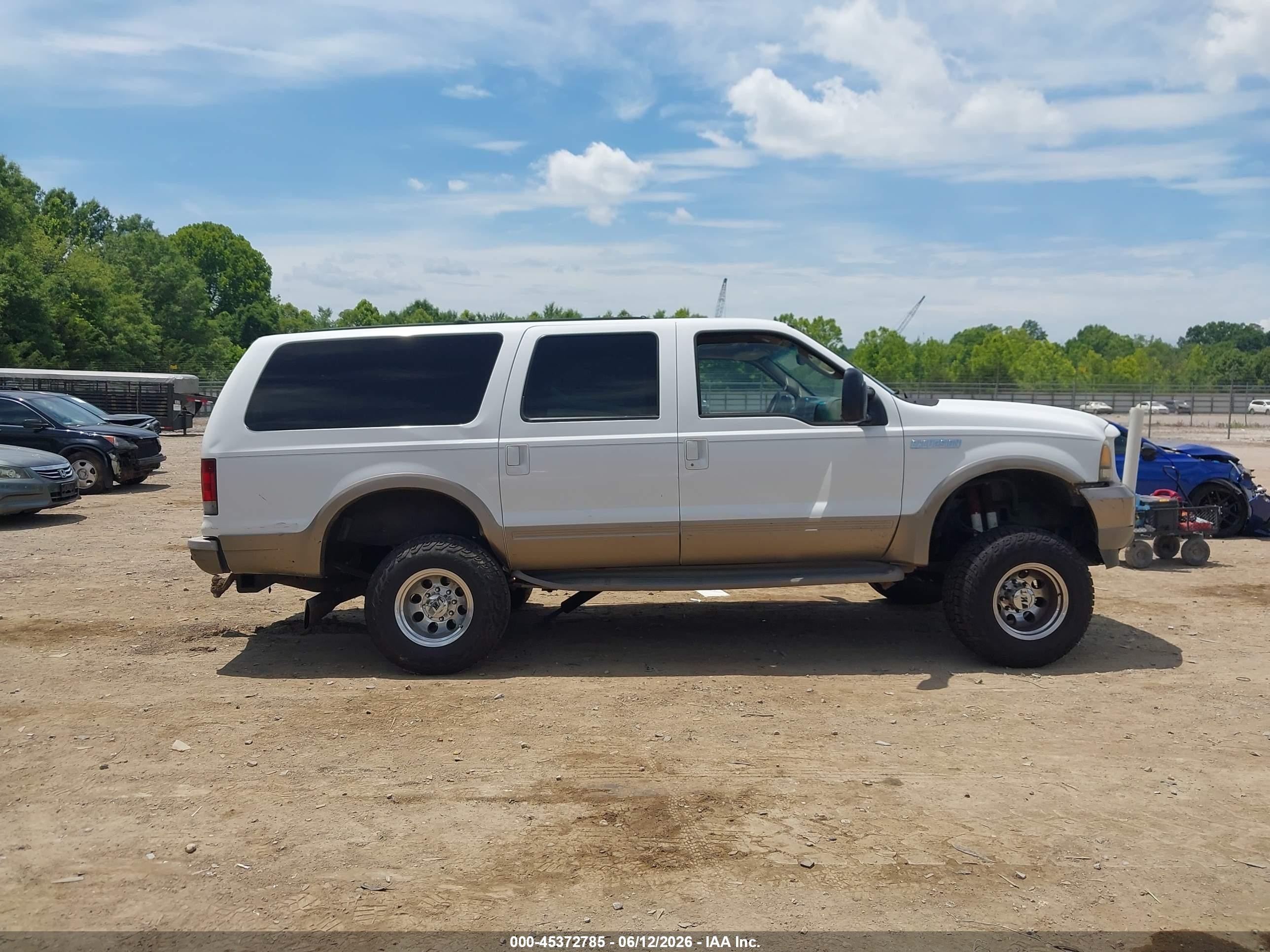 2003 Ford Excursion Eddie Bauer White vin: 1FMSU45F03EA35691