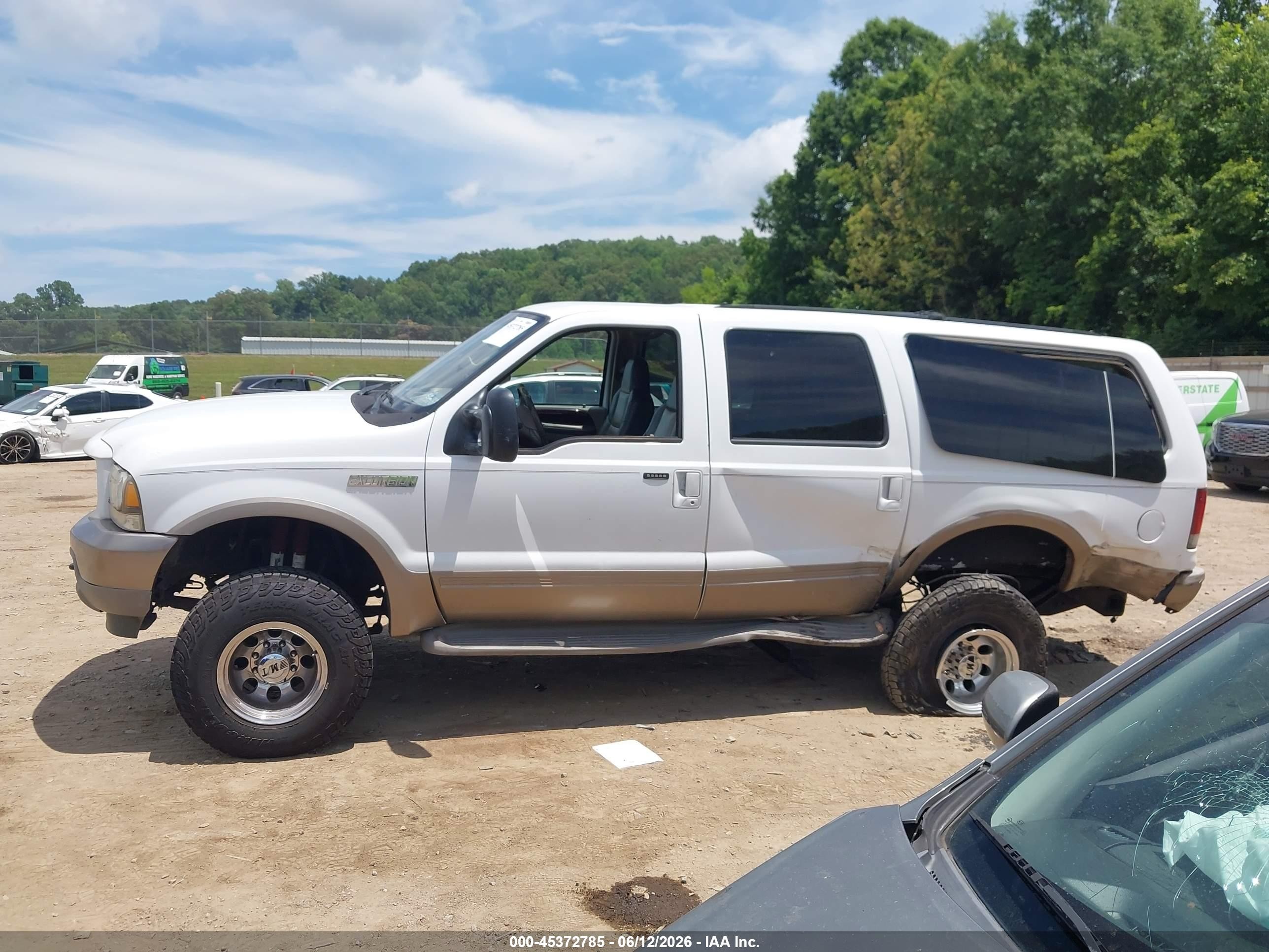 2003 Ford Excursion Eddie Bauer White vin: 1FMSU45F03EA35691