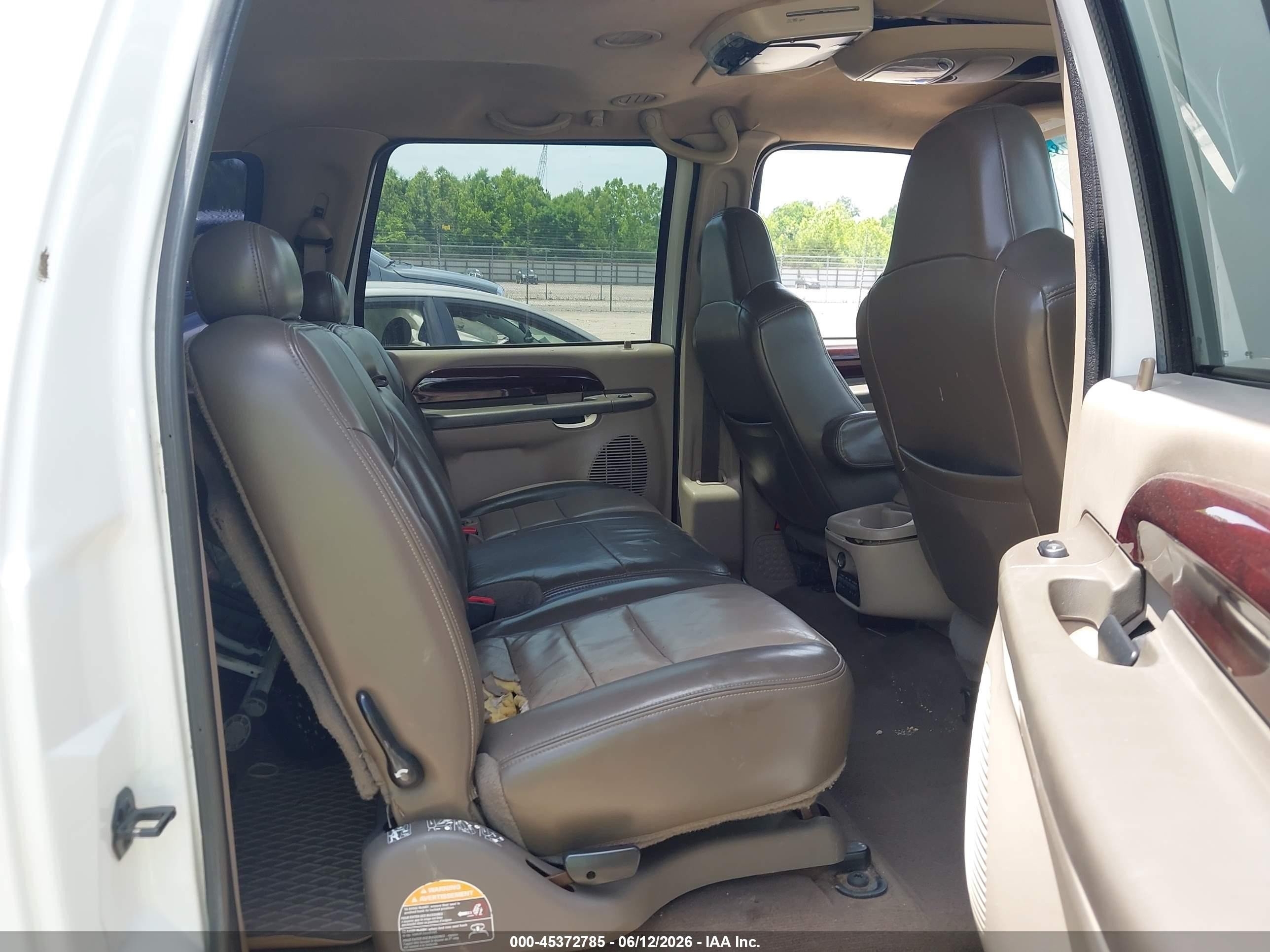 2003 Ford Excursion Eddie Bauer White vin: 1FMSU45F03EA35691