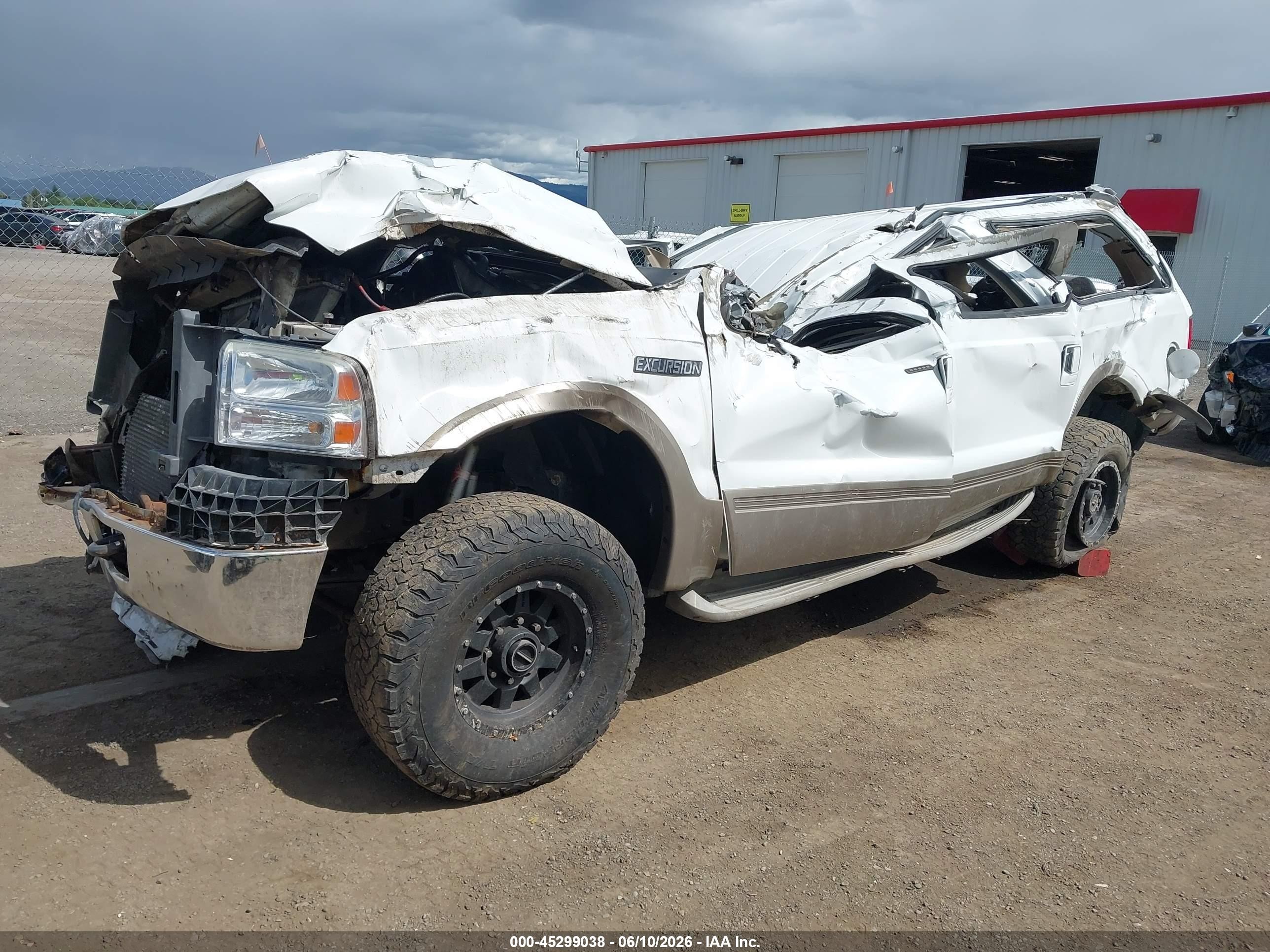 2005 Ford Excursion Eddie Bauer White vin: 1FMSU45P35EB61698