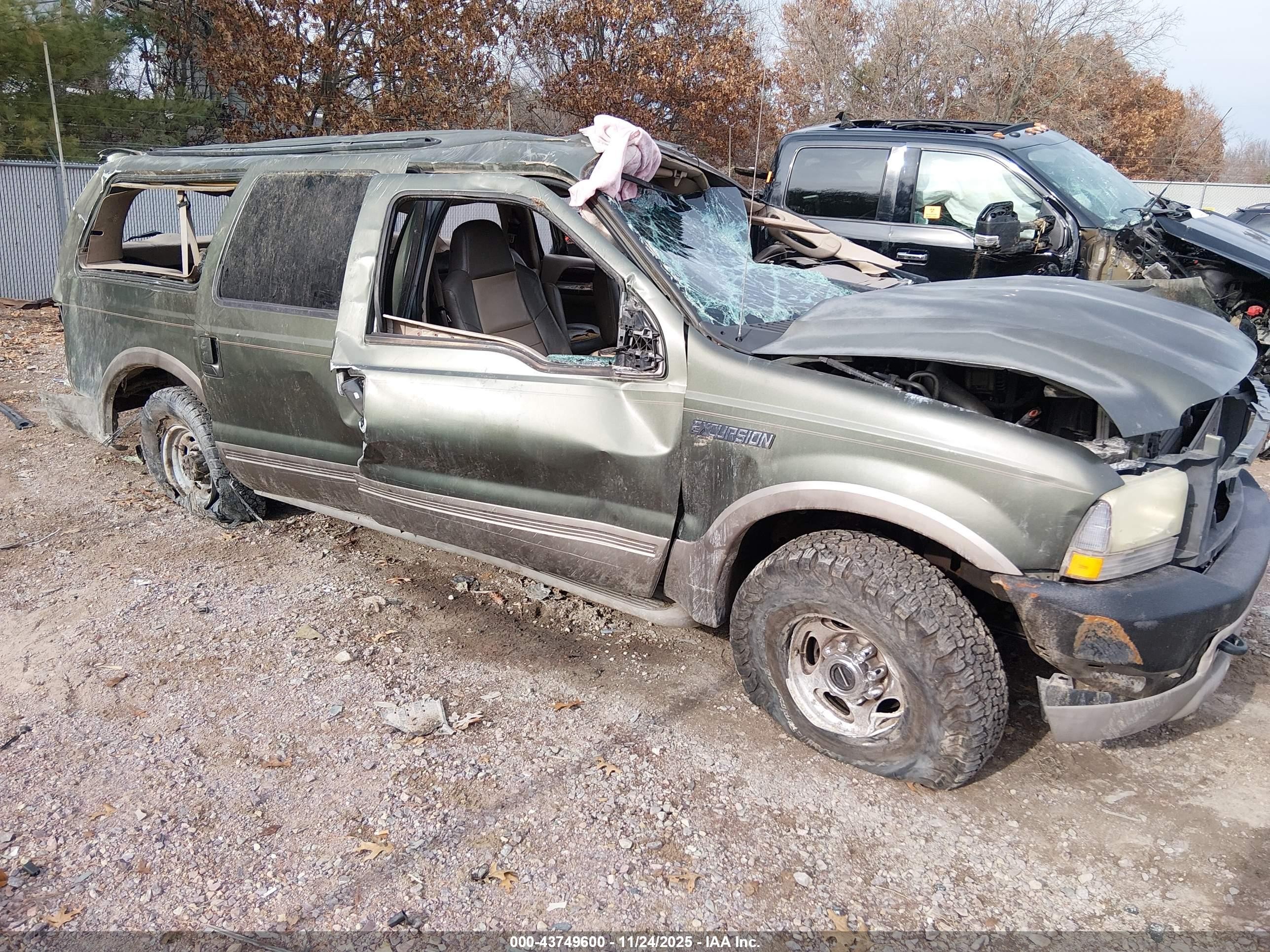 2004 Ford Excursion Eddie Bauer Green vin: 1FMSU45P54EC12018